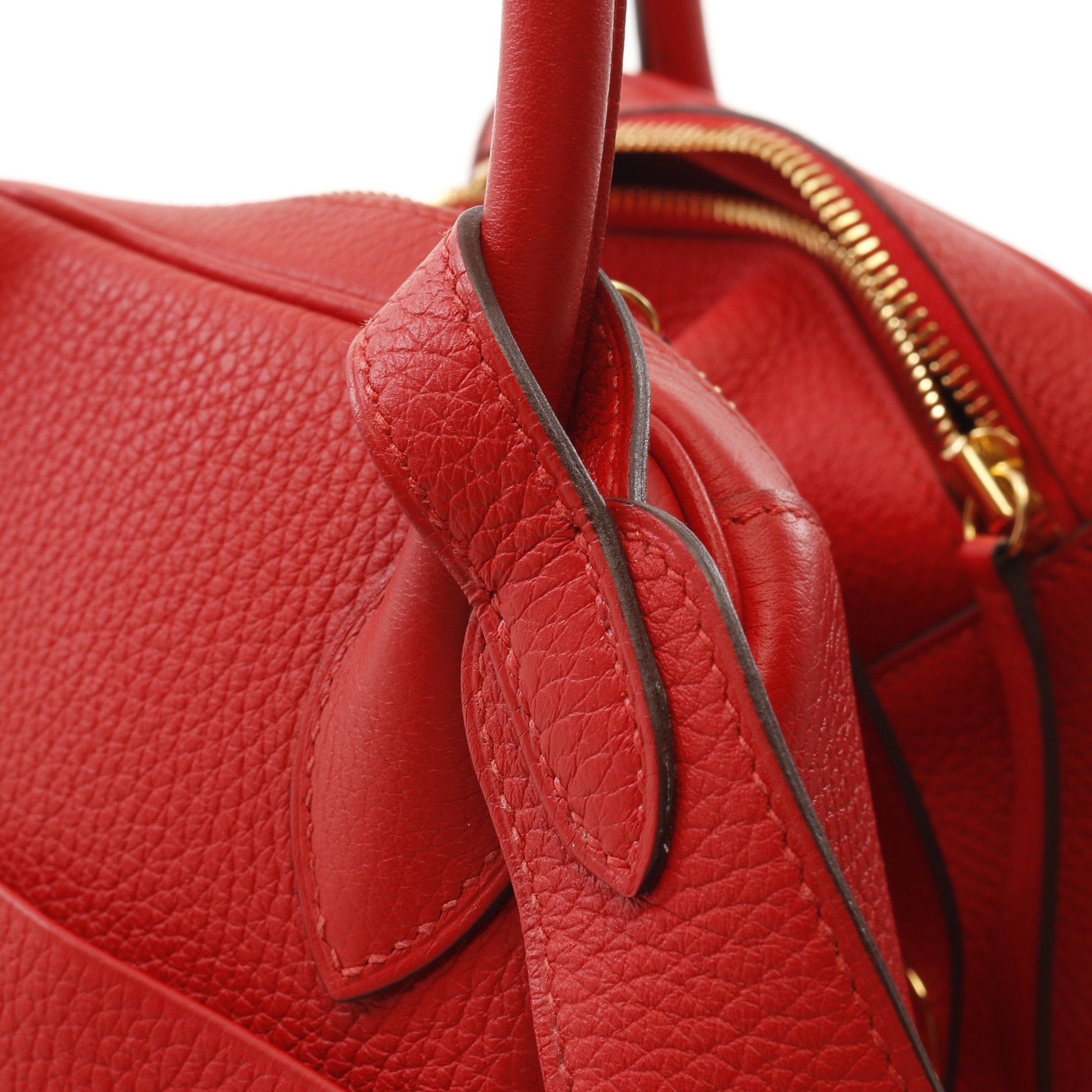 Hermes Hermes Lindy 30 Rouge Tomato Shoulder Bag Clemence Leather Red Gold Hardware Z Stamp Size ONE SIZE - 8 Thumbnail