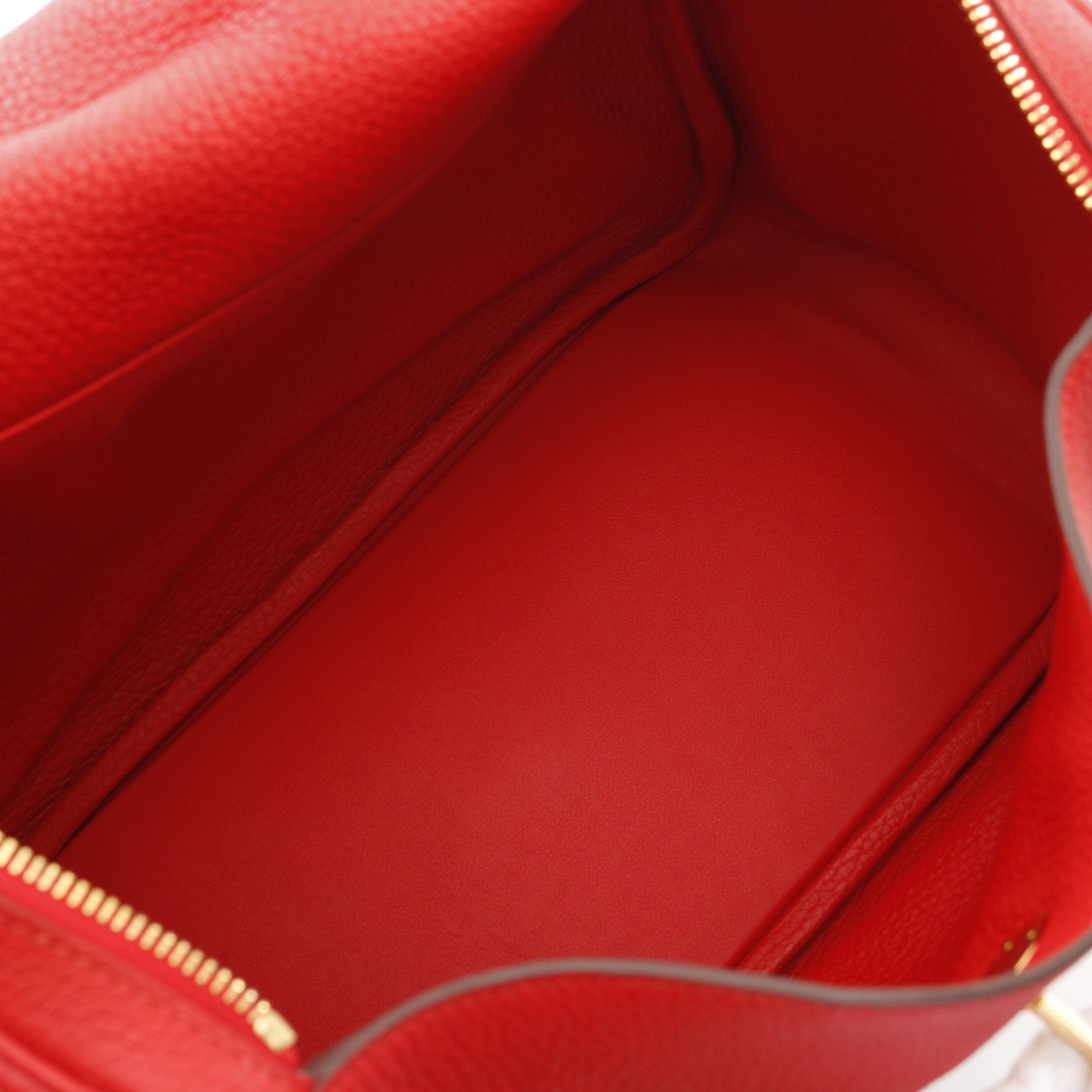 Hermes Hermes Lindy 30 Rouge Tomato Shoulder Bag Clemence Leather Red Gold Hardware Z Stamp Size ONE SIZE - 3 Thumbnail