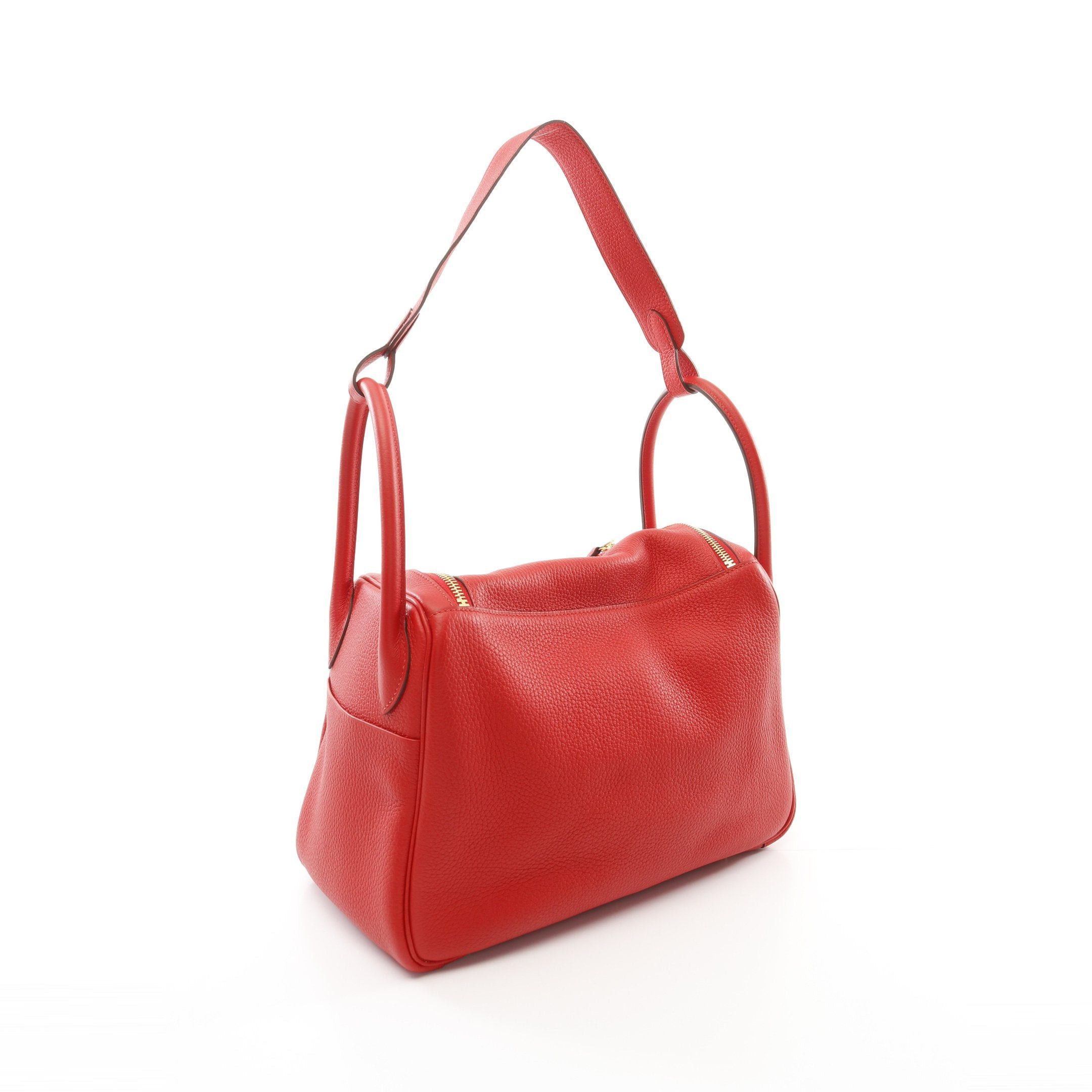 Hermes Hermes Lindy 30 Rouge Tomato Shoulder Bag Clemence Leather Red Gold Hardware Z Stamp Size ONE SIZE - 2 Thumbnail