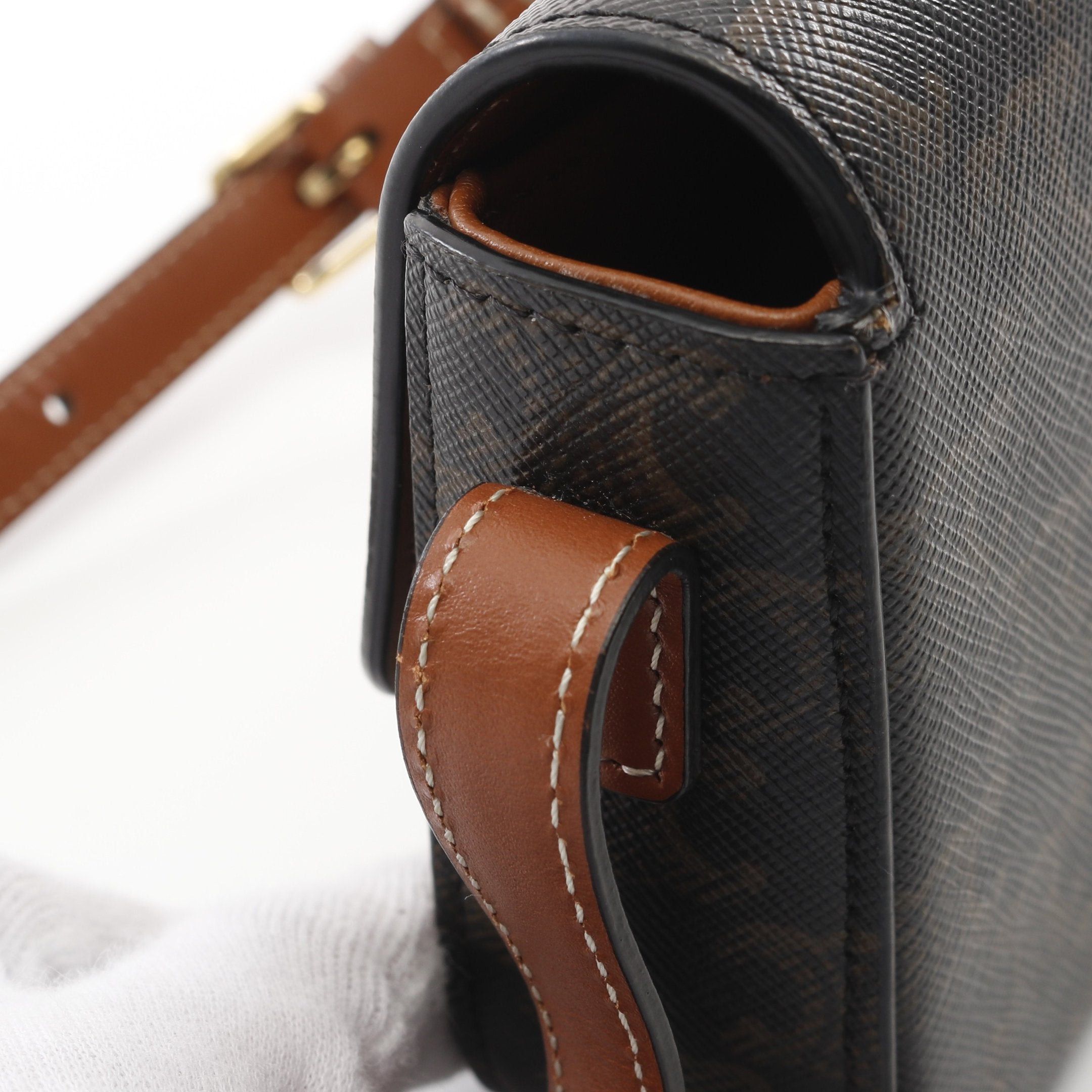 Celine Celine Claude Triomphe One Shoulder Bag Leather Black Brown Size ONE SIZE - 7 Thumbnail