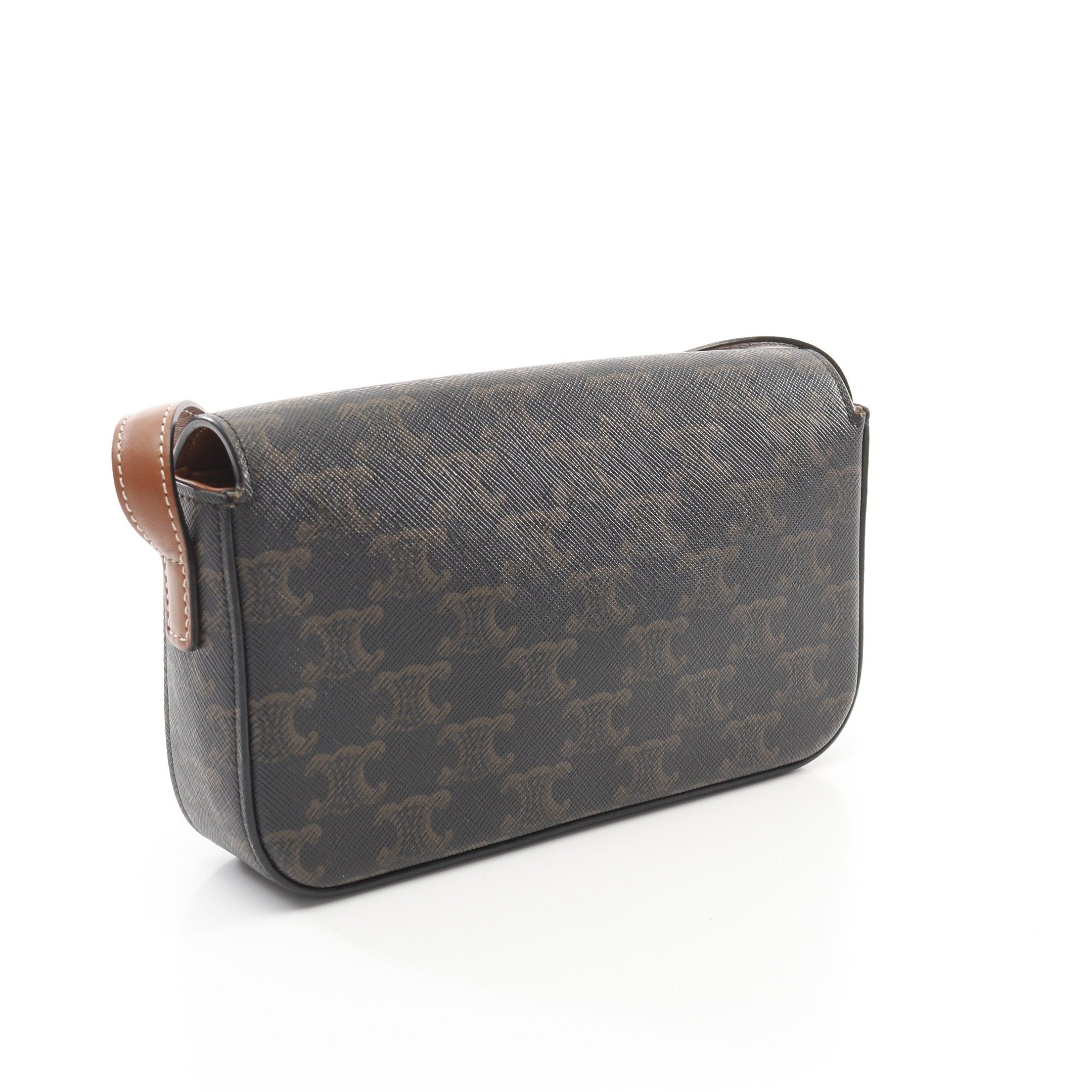 Celine Celine Claude Triomphe One Shoulder Bag Leather Black Brown Size ONE SIZE - 2 Thumbnail