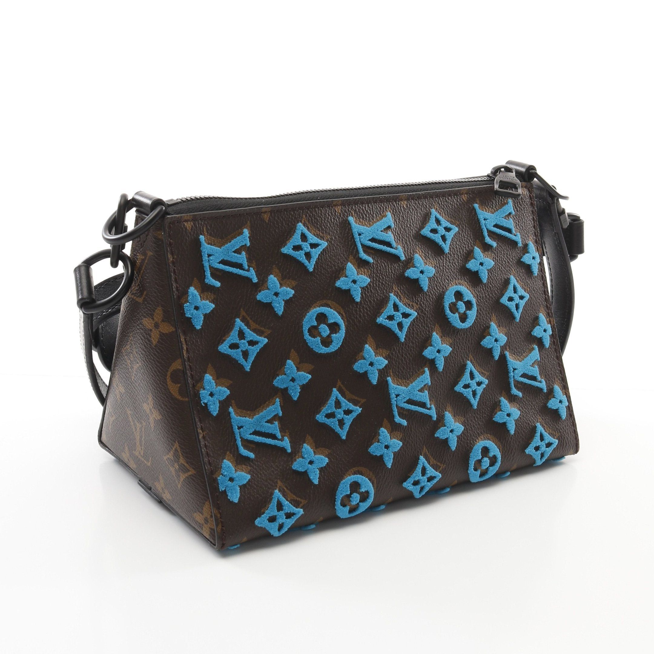 Louis Vuitton Louis Vuitton Triangle Messenger Monogram Taffeta Turquoise Shoulder Bag Leather Brown Blue Size ONE SIZE - 2 Thumbnail