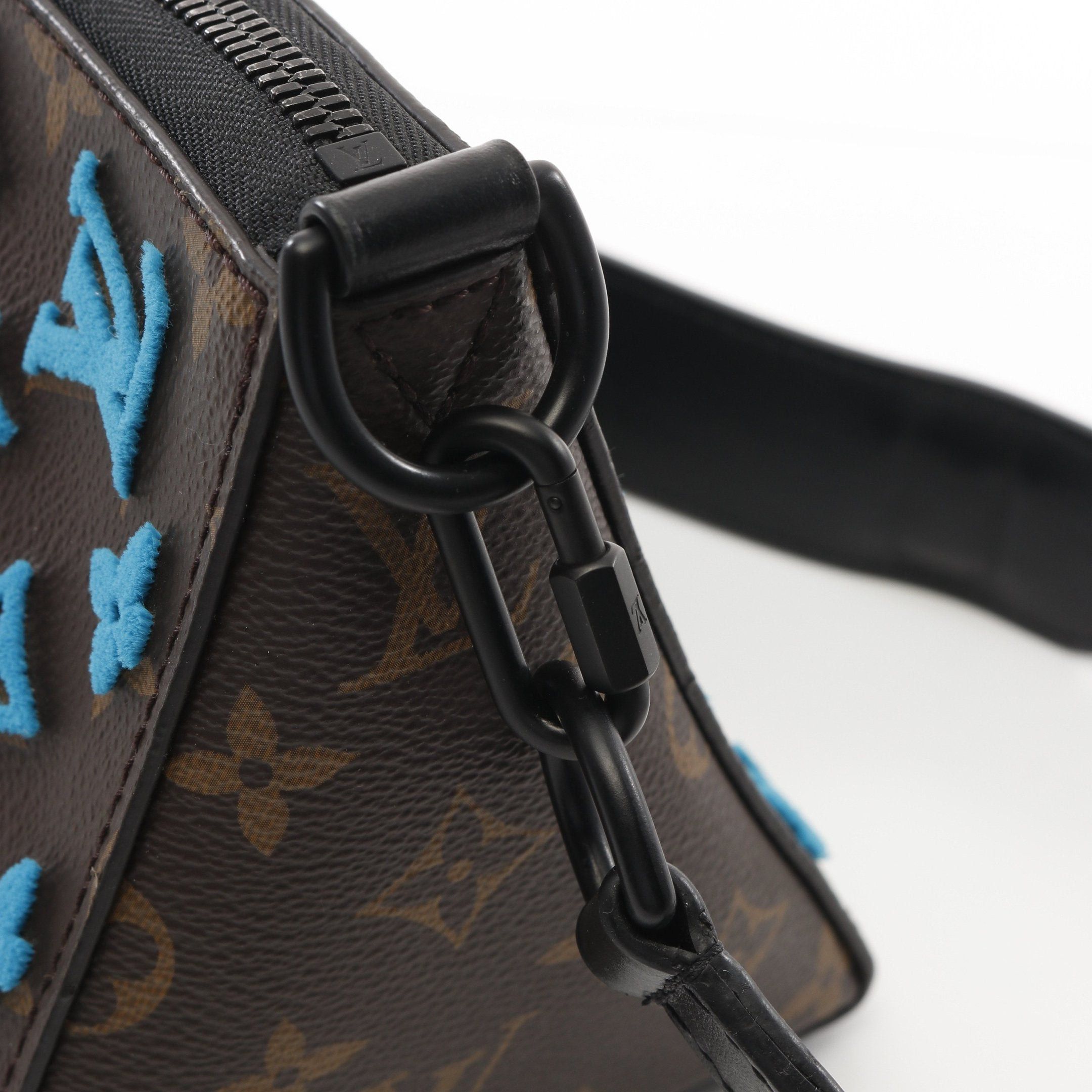 Louis Vuitton Louis Vuitton Triangle Messenger Monogram Taffeta Turquoise Shoulder Bag Leather Brown Blue Size ONE SIZE - 8 Thumbnail
