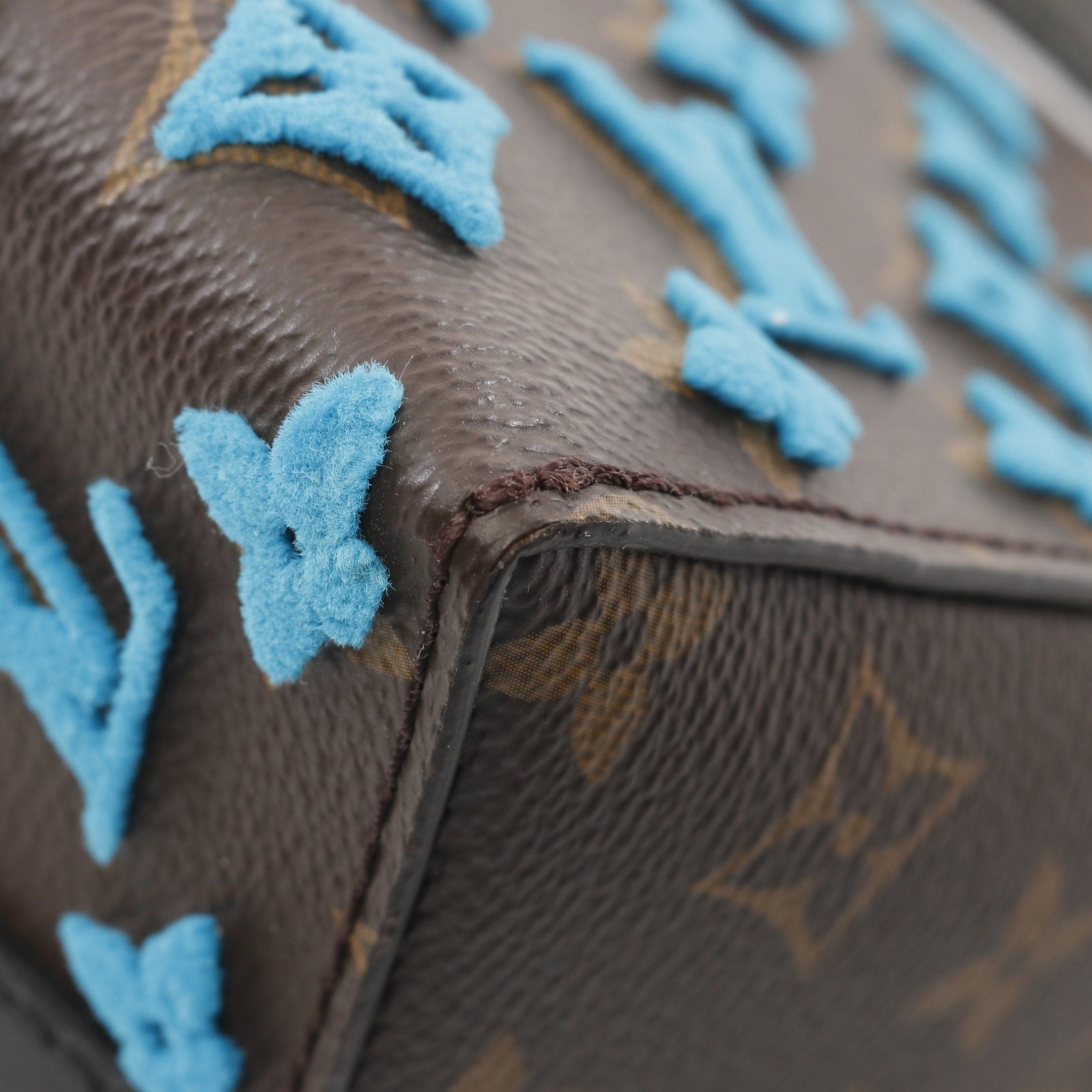 Louis Vuitton Louis Vuitton Triangle Messenger Monogram Taffeta Turquoise Shoulder Bag Leather Brown Blue Size ONE SIZE - 6 Thumbnail