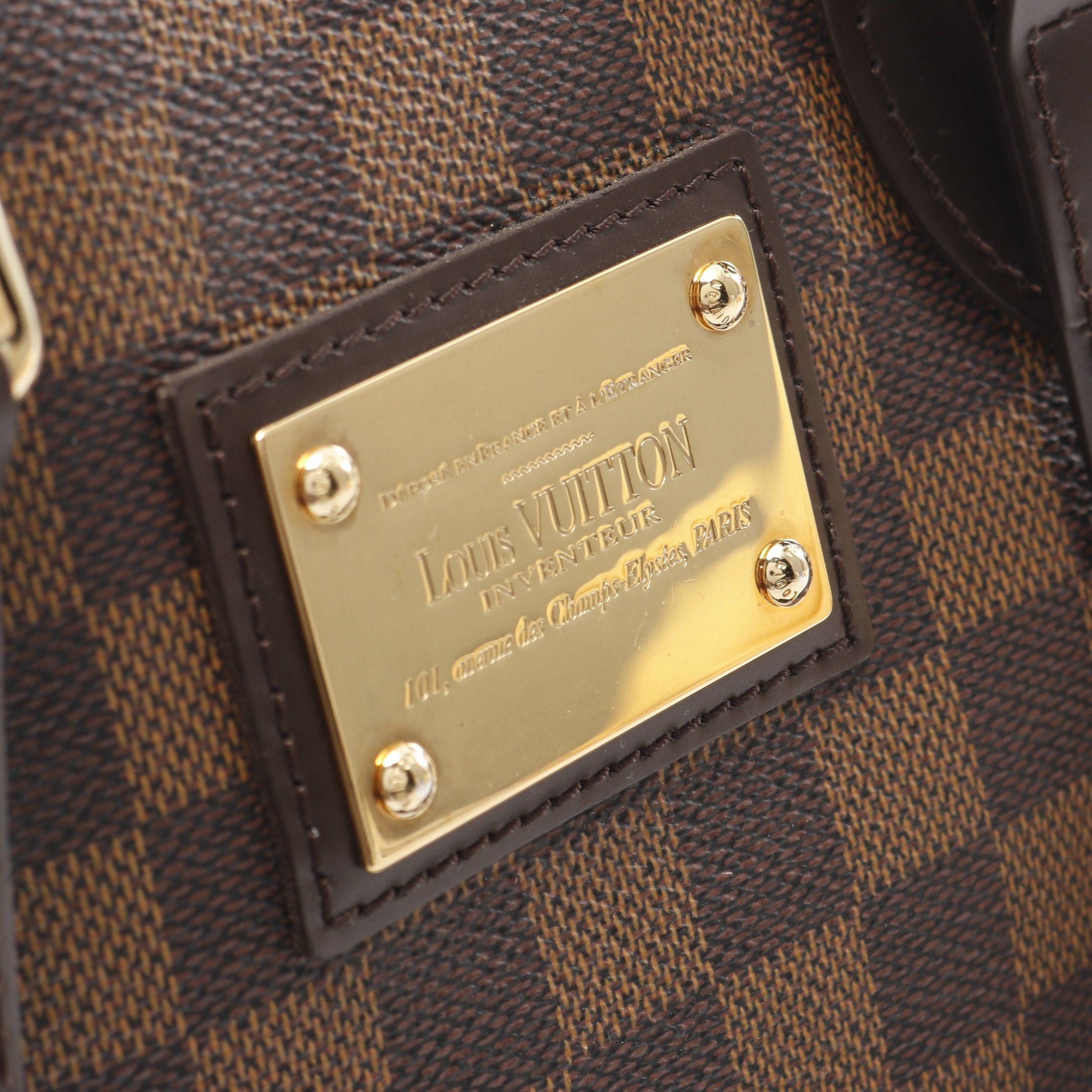 Louis Vuitton Louis Vuitton Hampstead Pm Damier Ebene Handbag Tote Bag Leather Brown Size ONE SIZE - 9 Thumbnail