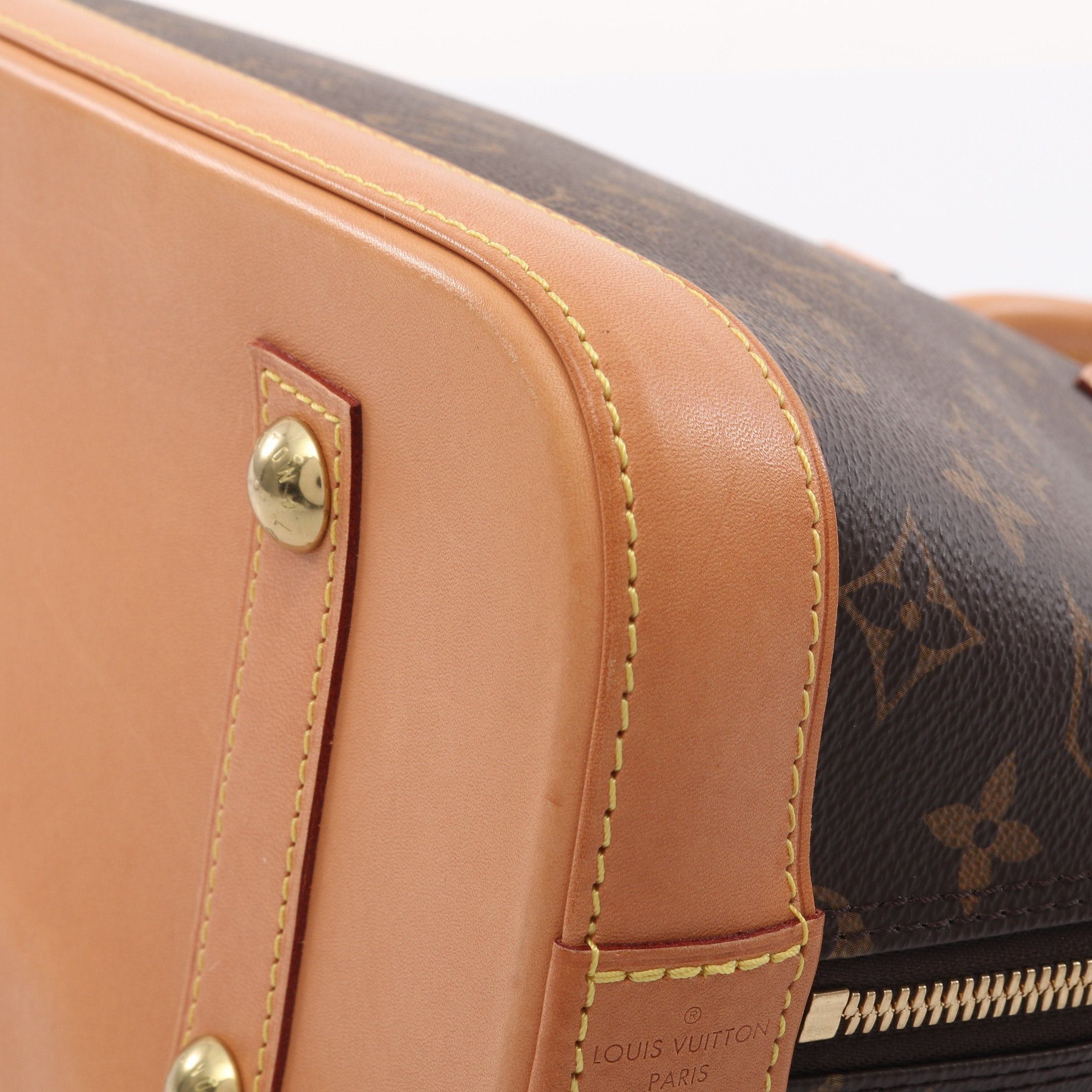 Louis Vuitton Louis Vuitton Alma Monogram Handbag Leather Brown Size ONE SIZE - 7 Thumbnail