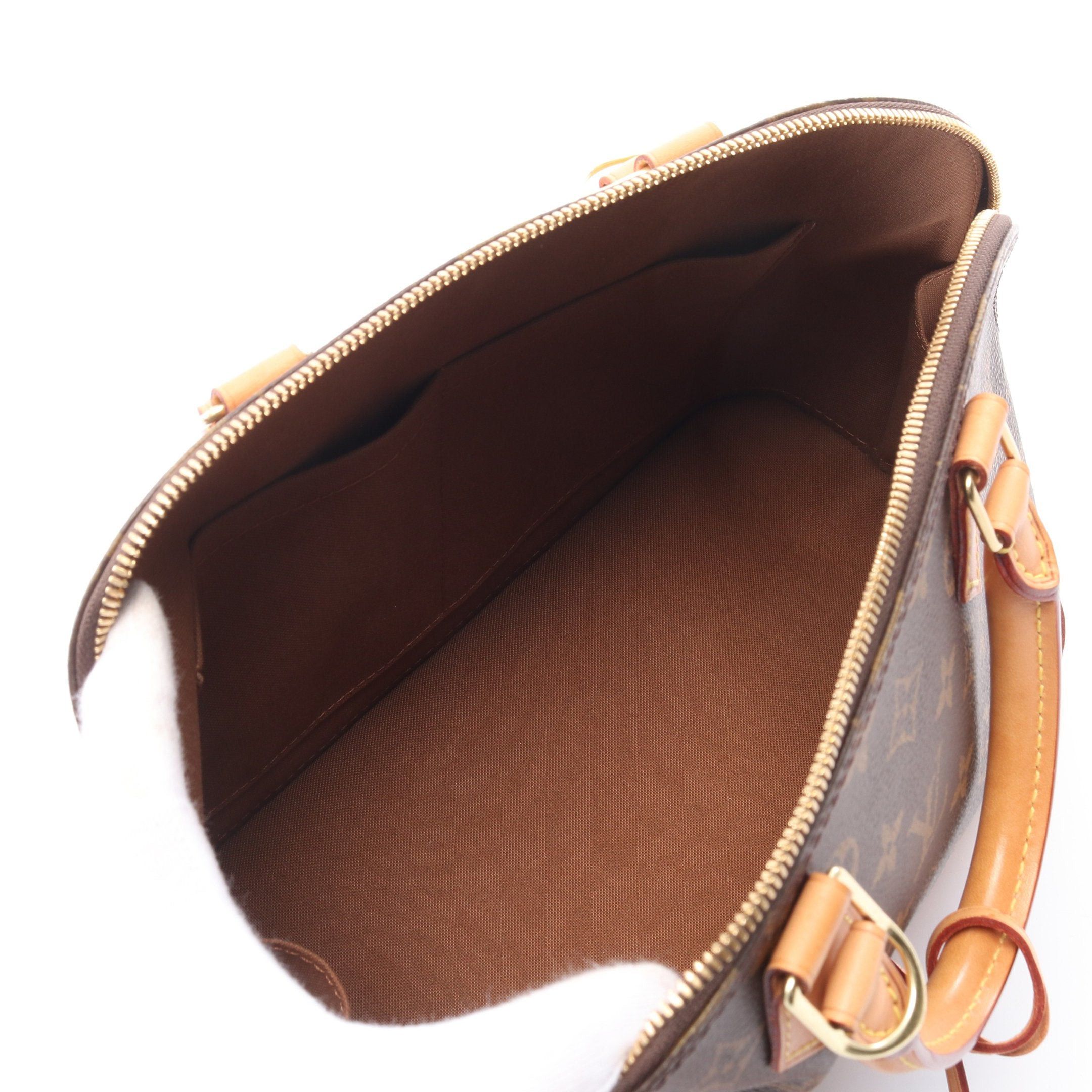 Louis Vuitton Louis Vuitton Alma Monogram Handbag Leather Brown Size ONE SIZE - 3 Thumbnail
