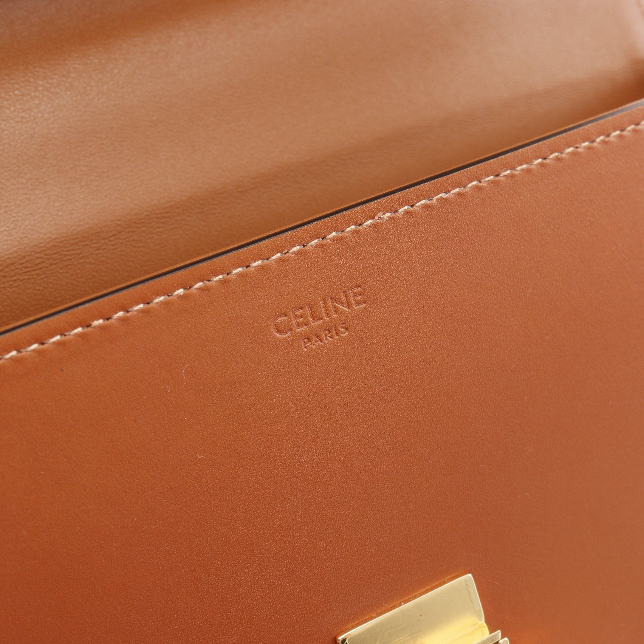 Celine Celine Box Triomphe Handbag Leather Brown Size ONE SIZE - 4 Thumbnail