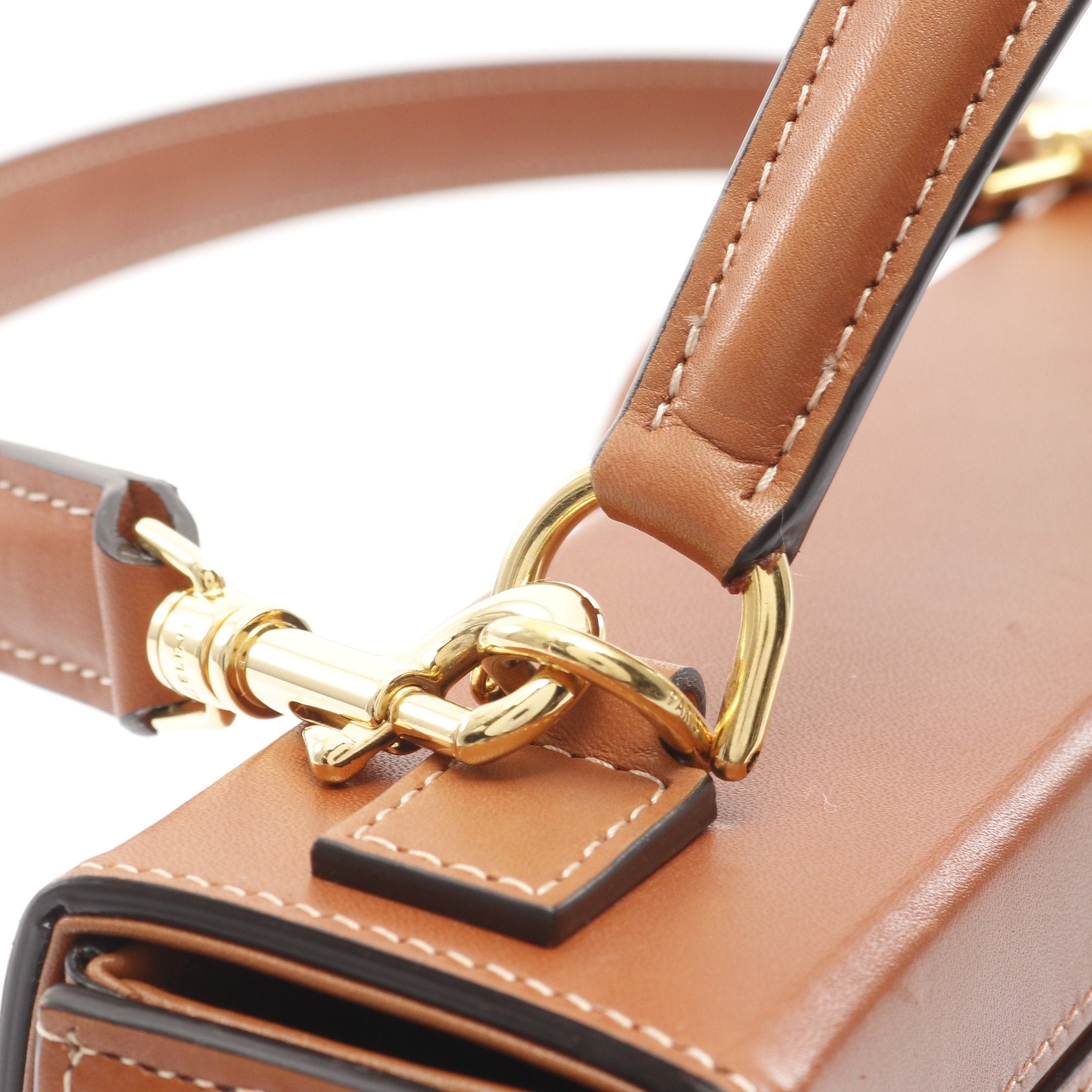 Celine Celine Box Triomphe Handbag Leather Brown Size ONE SIZE - 6 Thumbnail