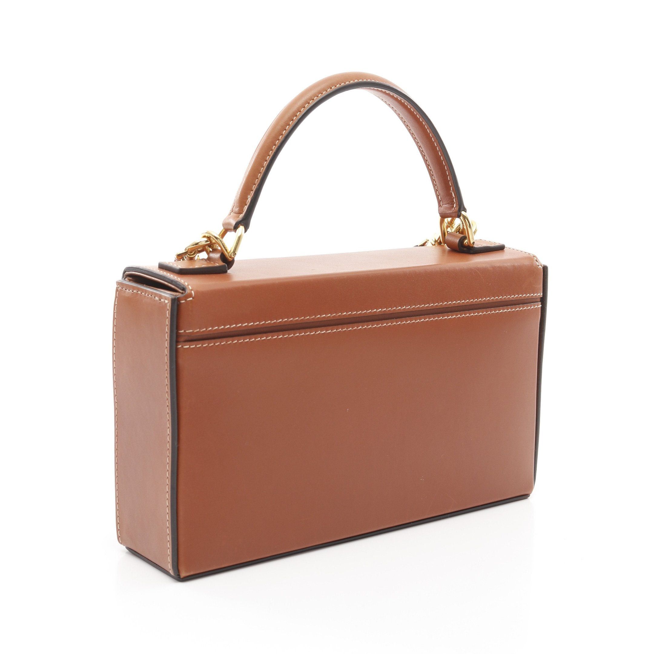 Celine Celine Box Triomphe Handbag Leather Brown Size ONE SIZE - 2 Thumbnail