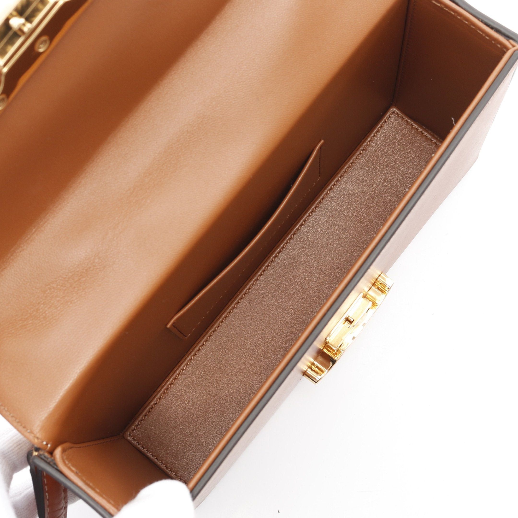 Celine Celine Box Triomphe Handbag Leather Brown Size ONE SIZE - 3 Thumbnail