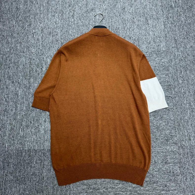 Hermes Hermes Color Block Short Sleeve Knit Sweater-yf Size US M / EU 48-50 / 2 - 3 Thumbnail