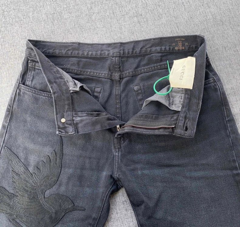 Gucci Gucci Embroidered Bird Patch Denim Pants-yf Size US 30 / EU 46 - 3 Thumbnail