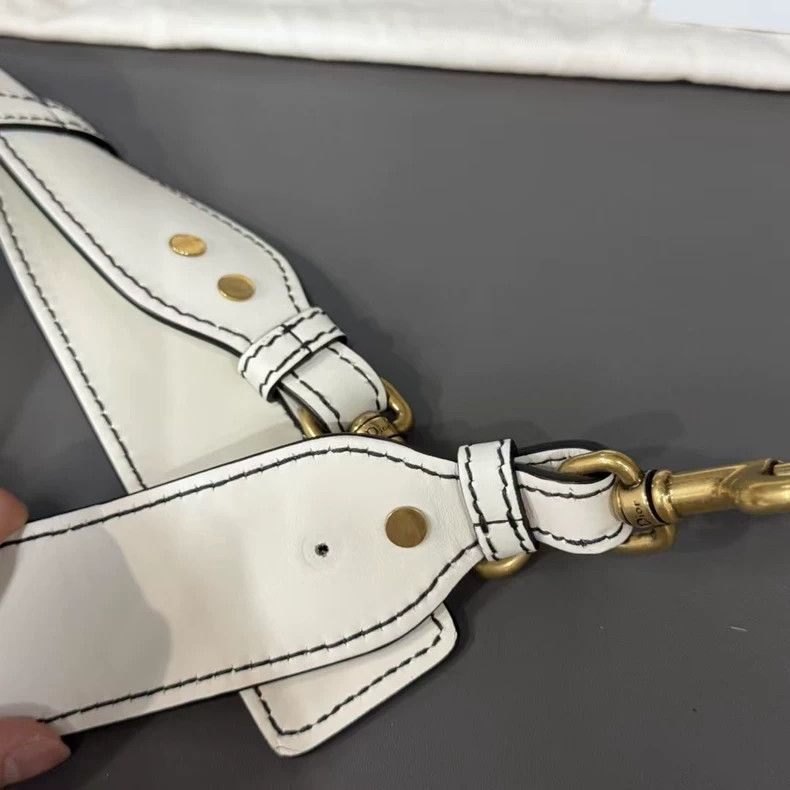 Dior Dior Saddle Bag in White with Gold Hardware-yf Size ONE SIZE - 9 Thumbnail