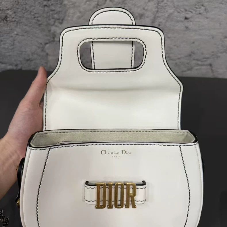 Dior Dior Saddle Bag in White with Gold Hardware-yf Size ONE SIZE - 6 Thumbnail