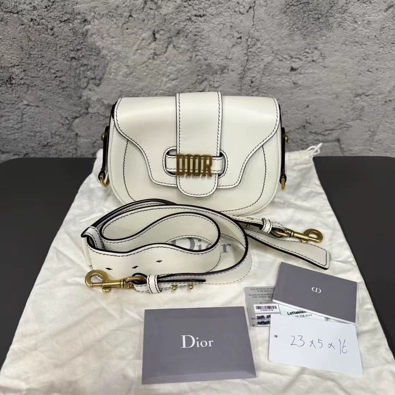 Dior Dior Saddle Bag in White with Gold Hardware-yf Size ONE SIZE - 8 Thumbnail