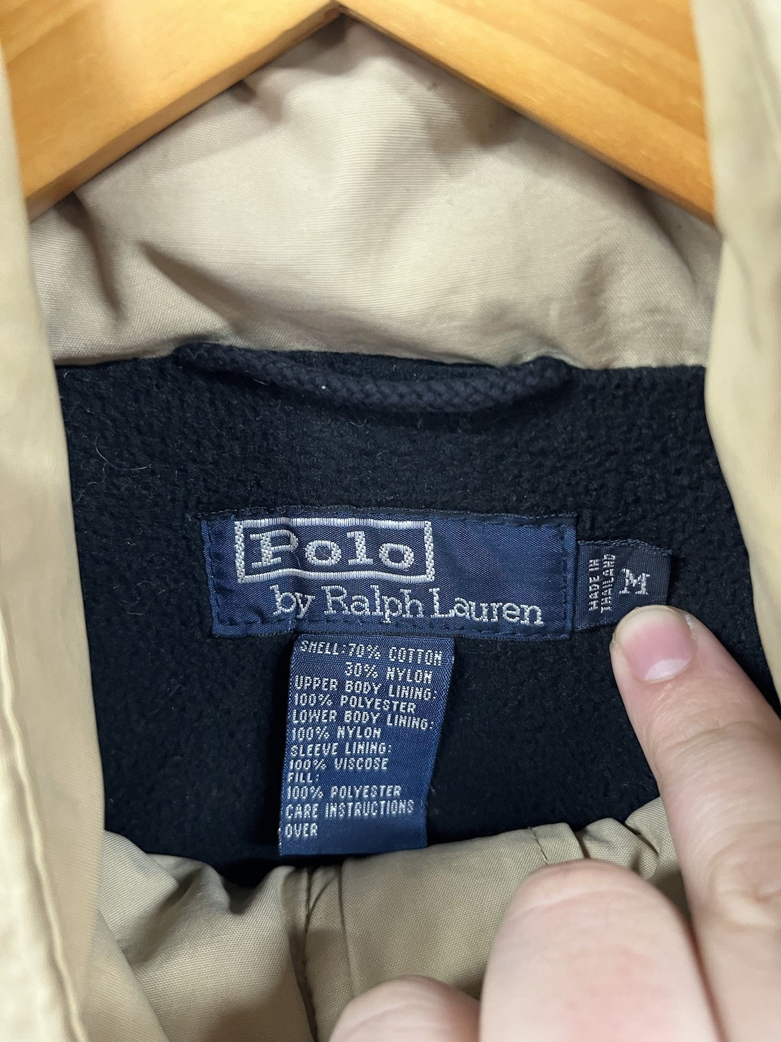 Polo Ralph Lauren × Vintage Vintage 90s Polo Ralph Lauren Tan Fleece Lined Jacket Size M Size US M / EU 48-50 / 2 - 2 Thumbnail
