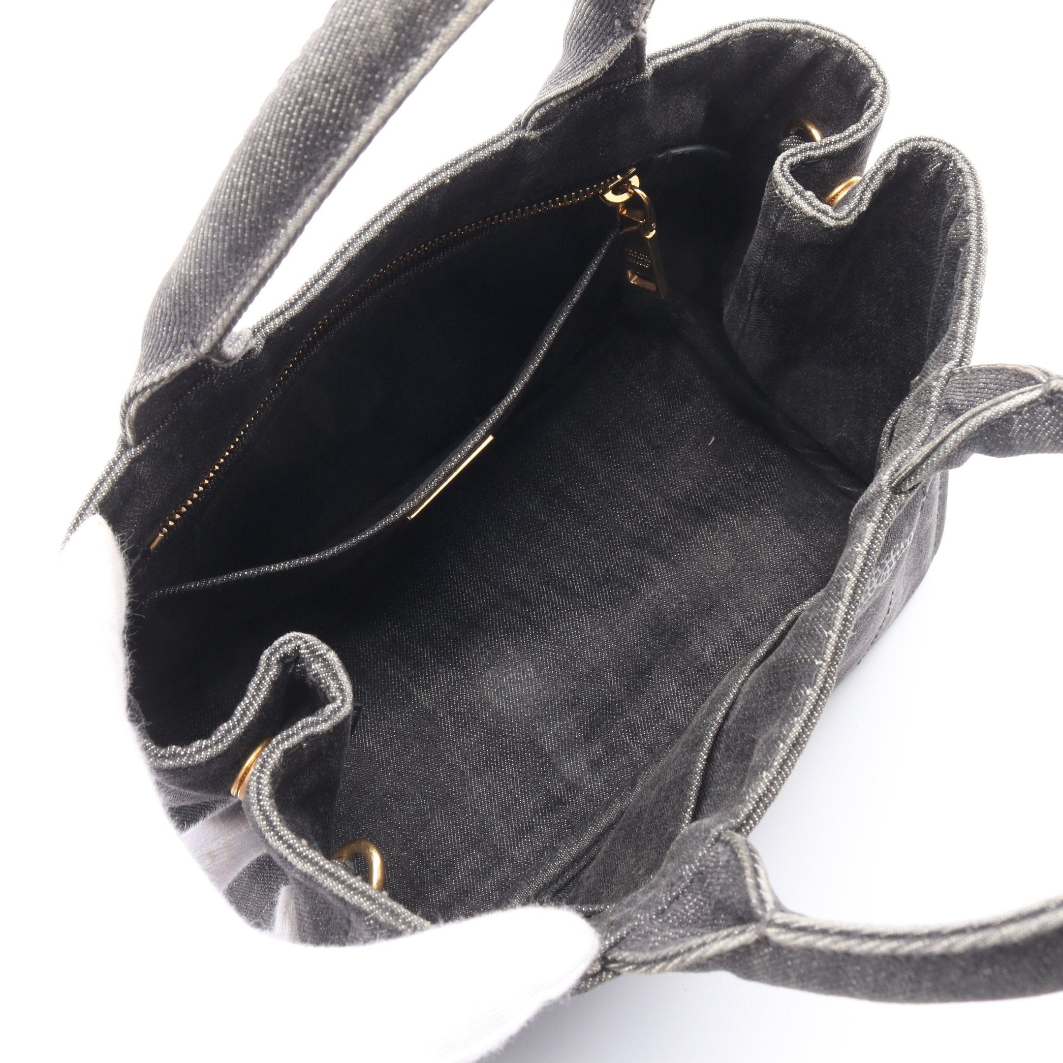 Prada Prada Canapa Kanapa Handbag Tote Bag Canvas Dark Gray Size ONE SIZE - 3 Thumbnail