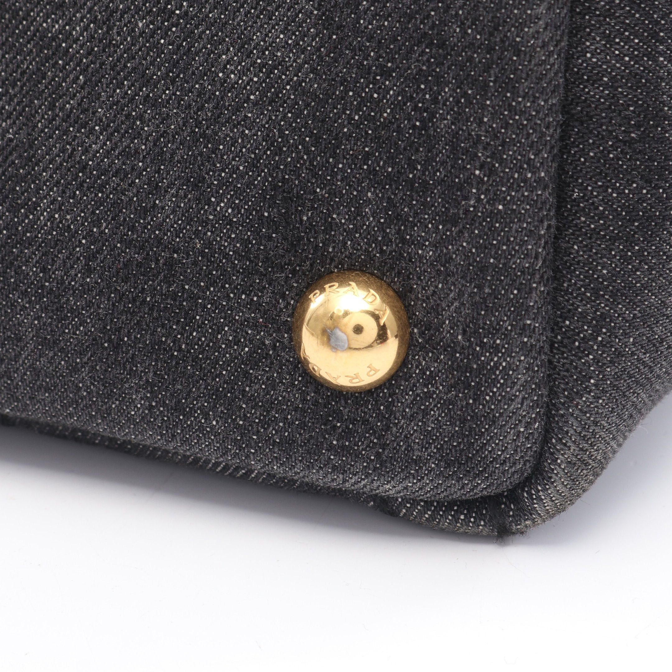 Prada Prada Canapa Kanapa Handbag Tote Bag Canvas Dark Gray Size ONE SIZE - 11 Thumbnail