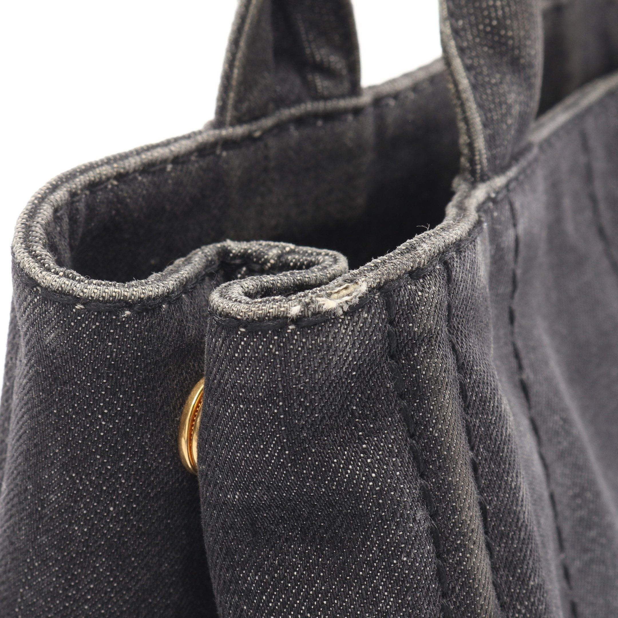 Prada Prada Canapa Kanapa Handbag Tote Bag Canvas Dark Gray Size ONE SIZE - 10 Thumbnail