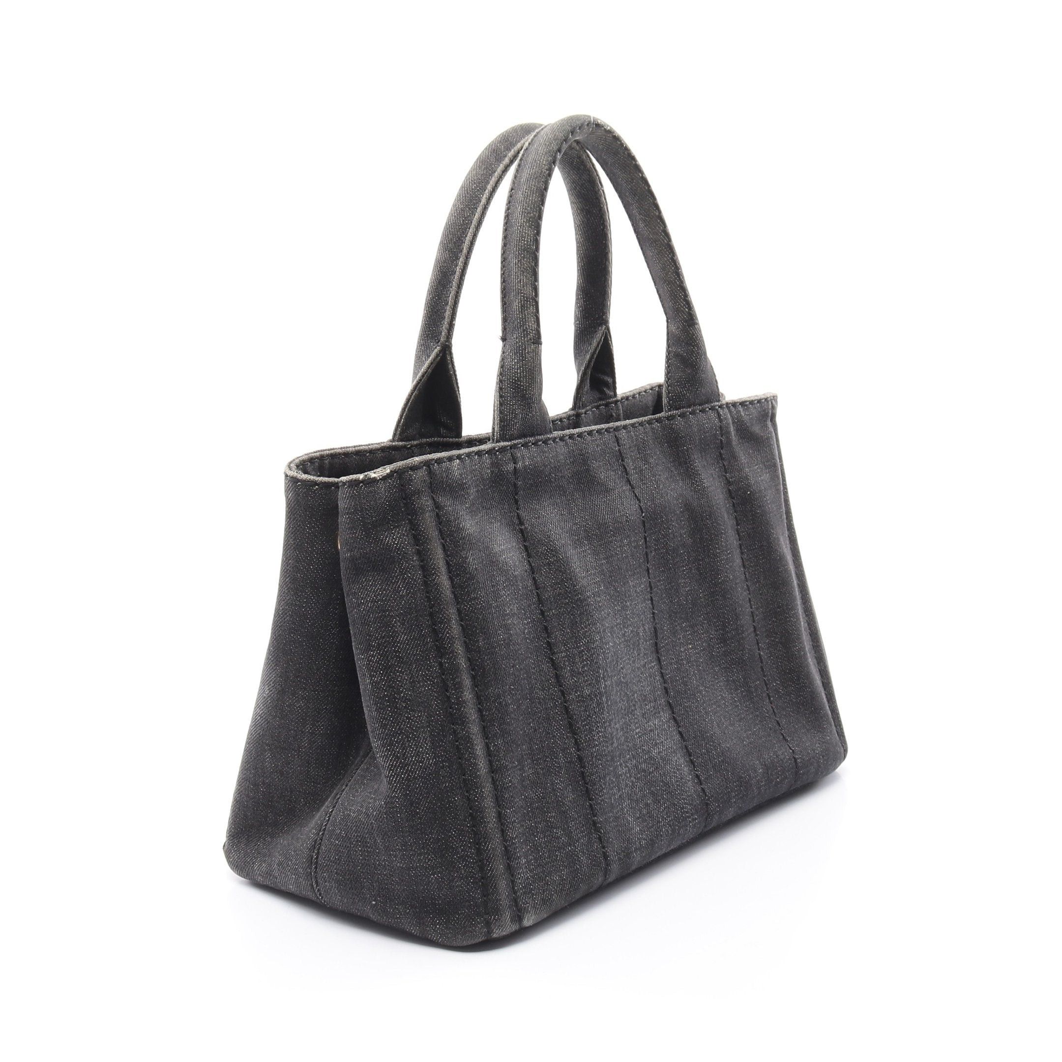 Prada Prada Canapa Kanapa Handbag Tote Bag Canvas Dark Gray Size ONE SIZE - 2 Thumbnail
