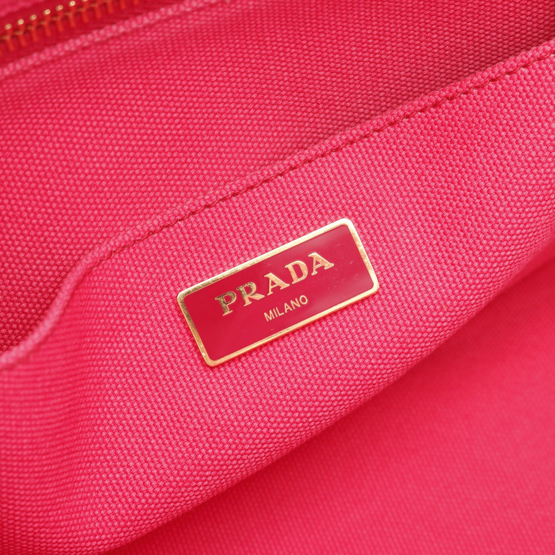 Prada Prada Canapa Kanapa Handbag Tote Bag Canvas Pink Size ONE SIZE - 4 Thumbnail