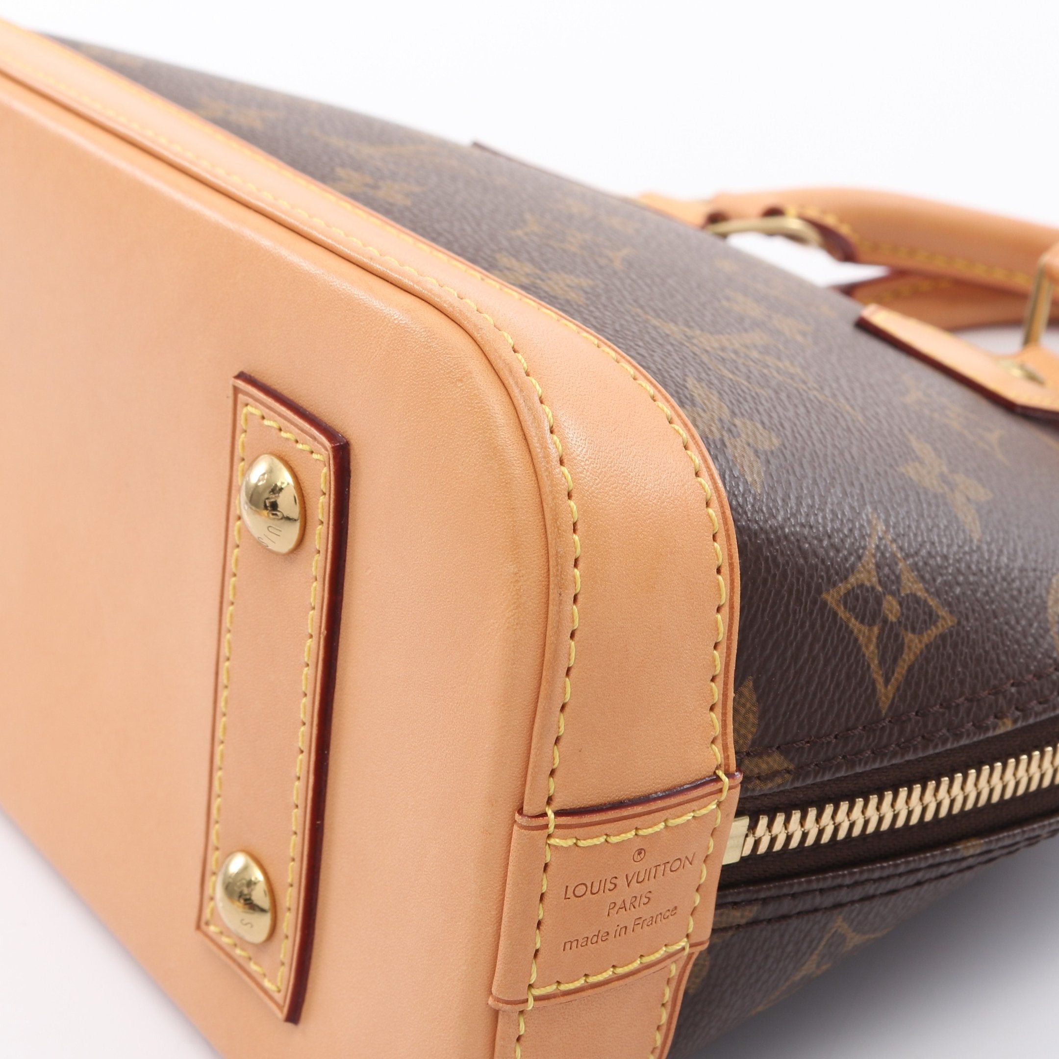 Louis Vuitton Louis Vuitton Alma Bb Monogram Handbag Leather Brown Size ONE SIZE - 7 Thumbnail