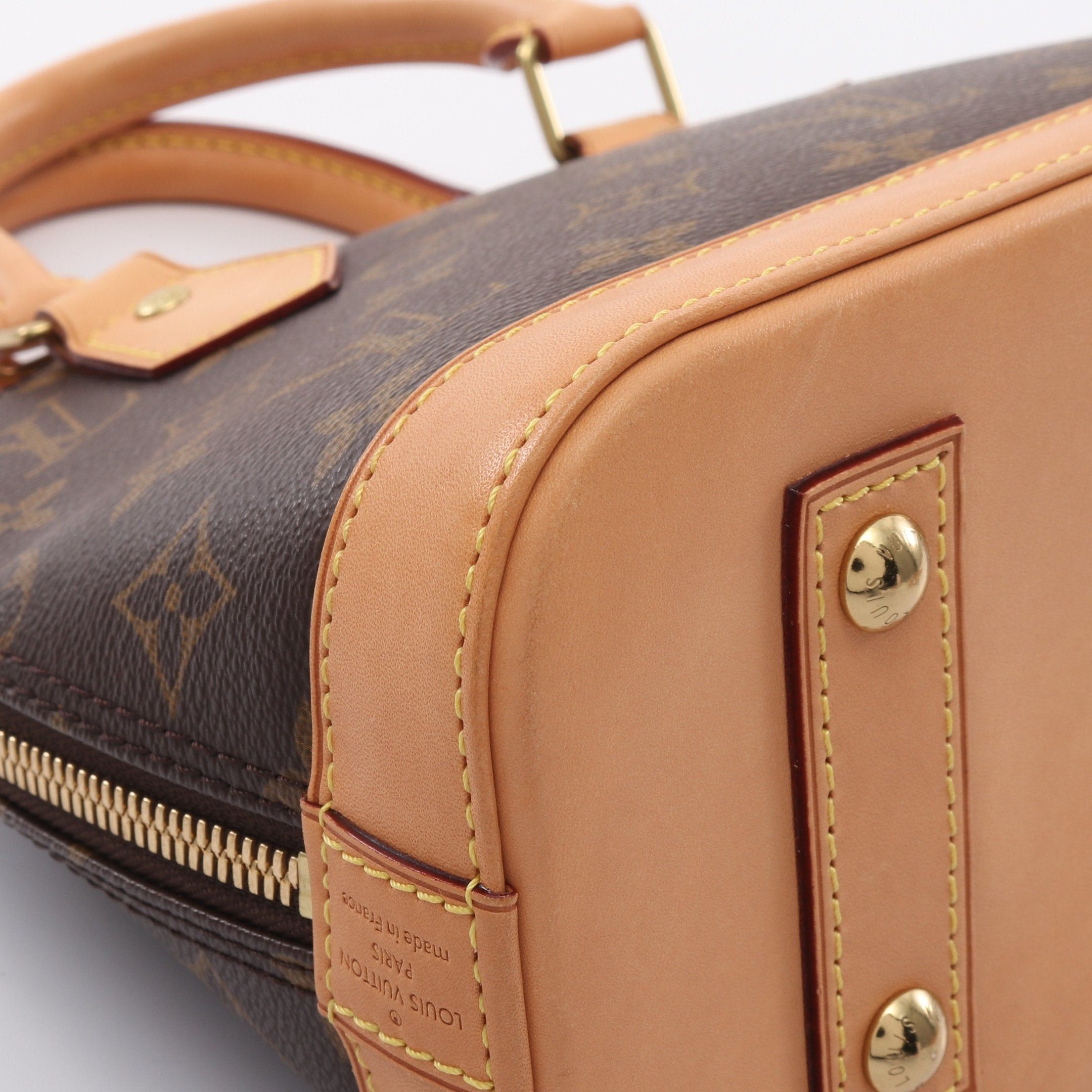 Louis Vuitton Louis Vuitton Alma Bb Monogram Handbag Leather Brown Size ONE SIZE - 6 Thumbnail