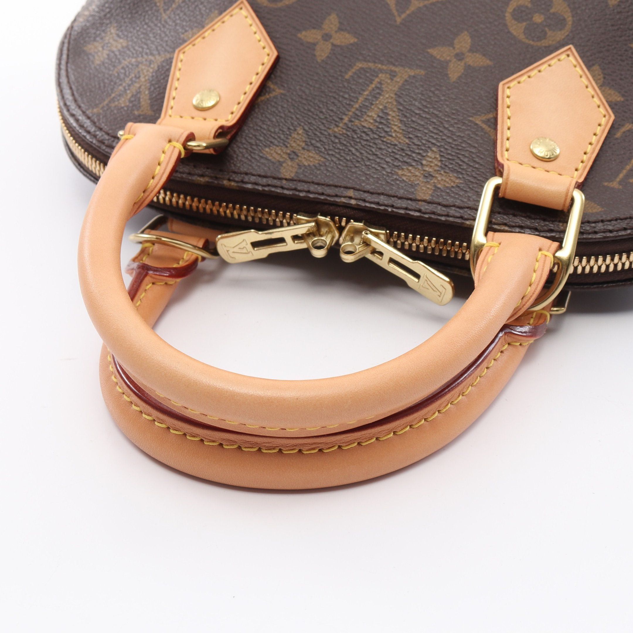 Louis Vuitton Louis Vuitton Alma Bb Monogram Handbag Leather Brown Size ONE SIZE - 8 Thumbnail