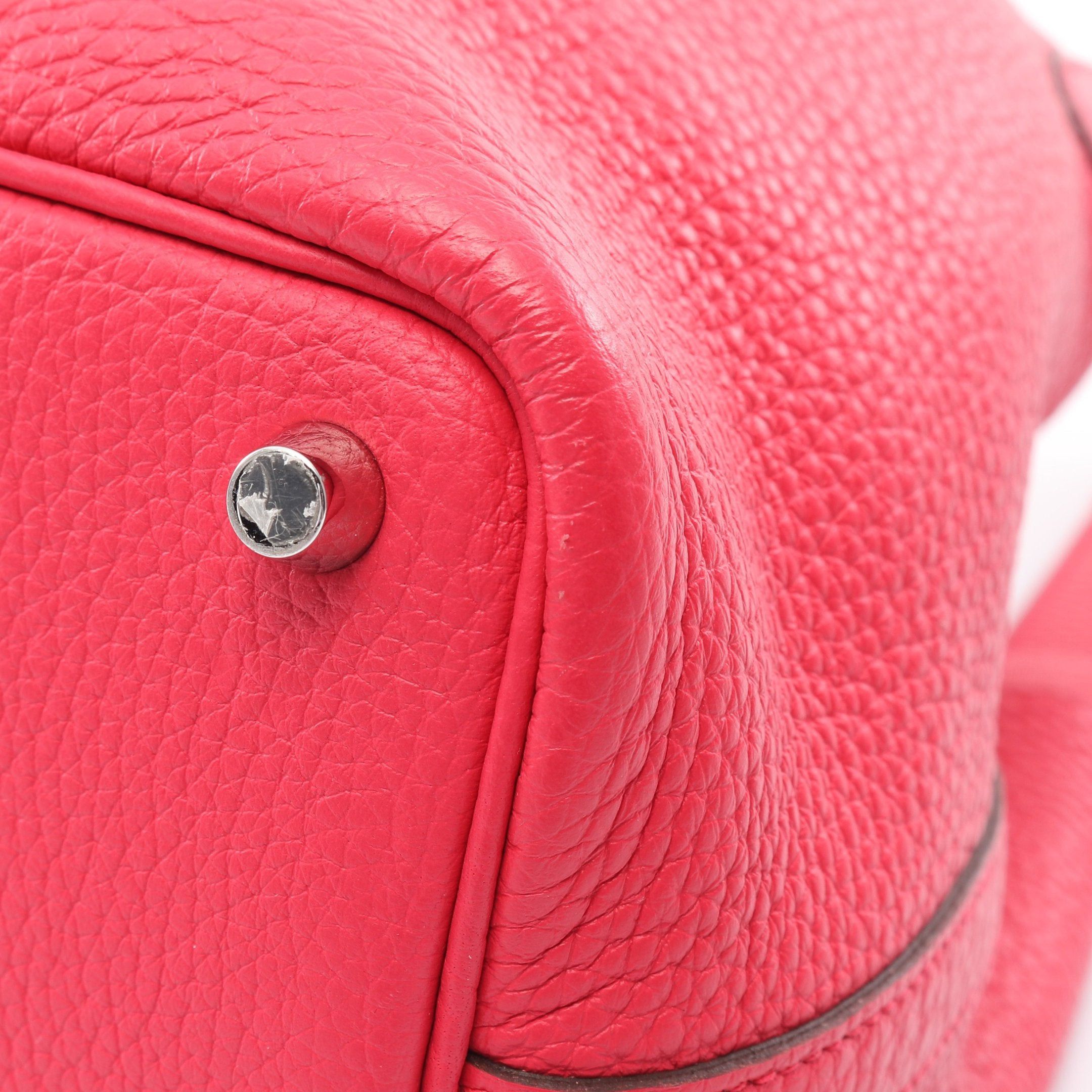 Hermes Hermes Picotane Pm Rose Extreme Handbag Clemence Leather Pink Purple Silver Hardware D Stamp Size ONE SIZE - 6 Thumbnail