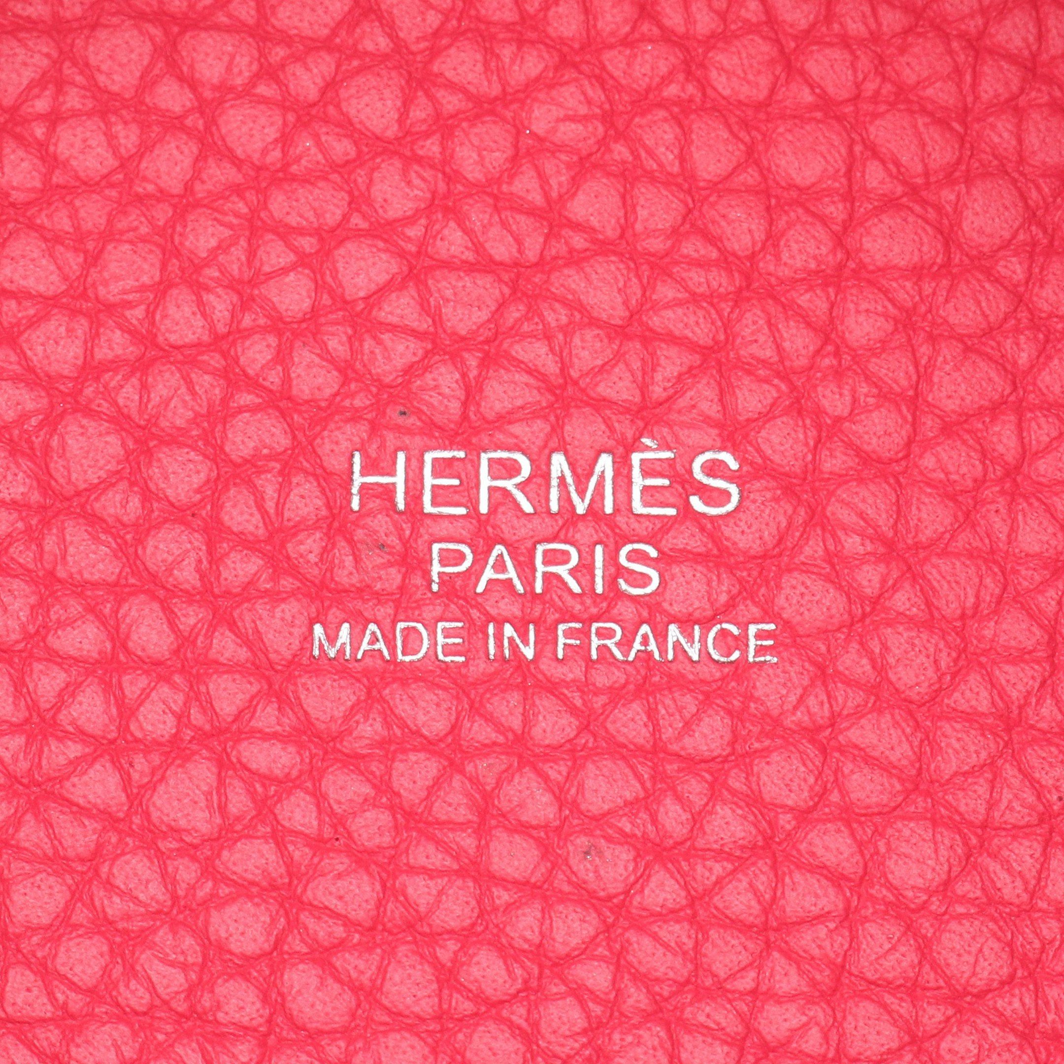 Hermes Hermes Picotane Pm Rose Extreme Handbag Clemence Leather Pink Purple Silver Hardware D Stamp Size ONE SIZE - 4 Thumbnail