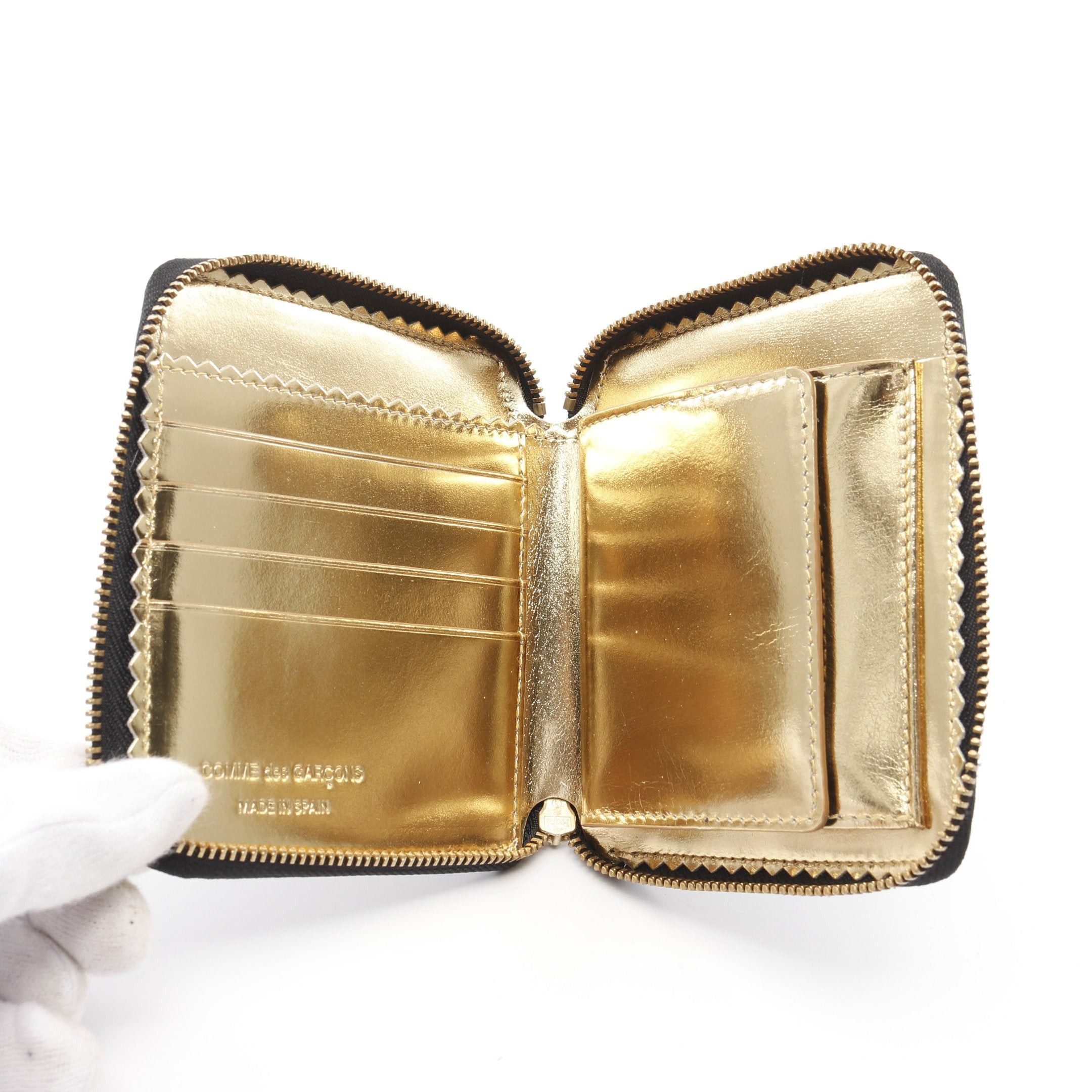 Comme des Garcons Comme Des Garcons Mirror Inside Round Zipper Bifold Wallet Leather Black Size ONE SIZE - 3 Thumbnail
