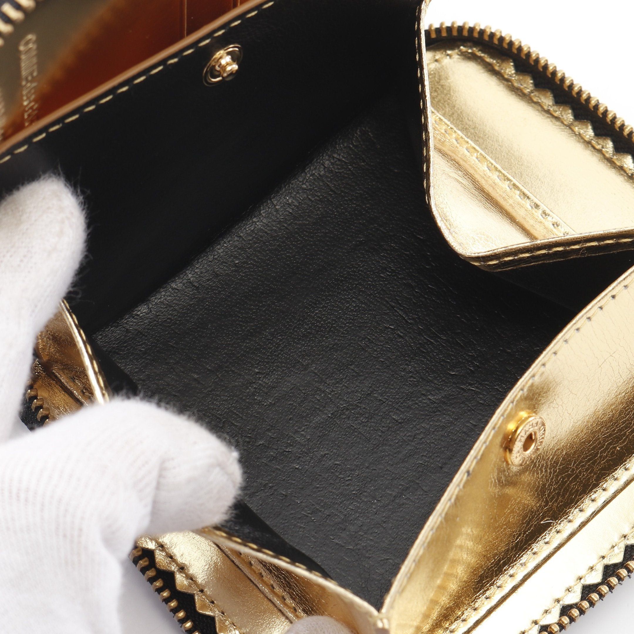 Comme des Garcons Comme Des Garcons Mirror Inside Round Zipper Bifold Wallet Leather Black Size ONE SIZE - 5 Thumbnail