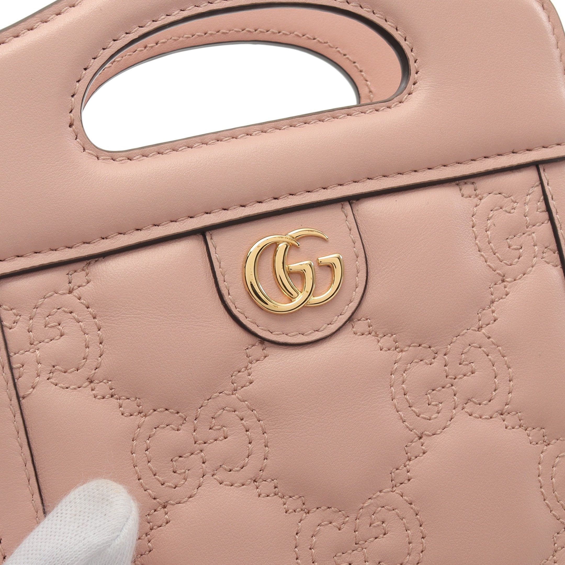 Gucci Gucci Gg Matelasse Mini Top Handle Bag Handbag Leather Pink Size ONE SIZE - 6 Thumbnail
