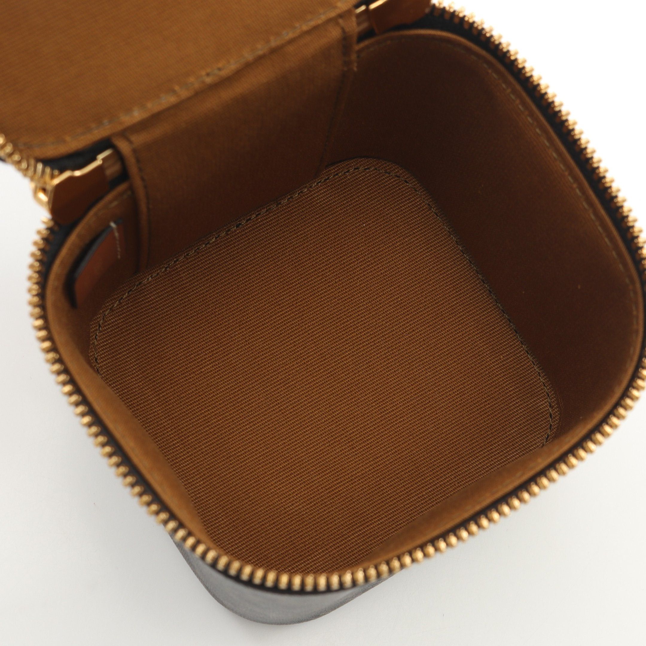 Celine Celine Triomphe Mini Vanity Bag Handbag Leather Black Brown Size ONE SIZE - 3 Thumbnail