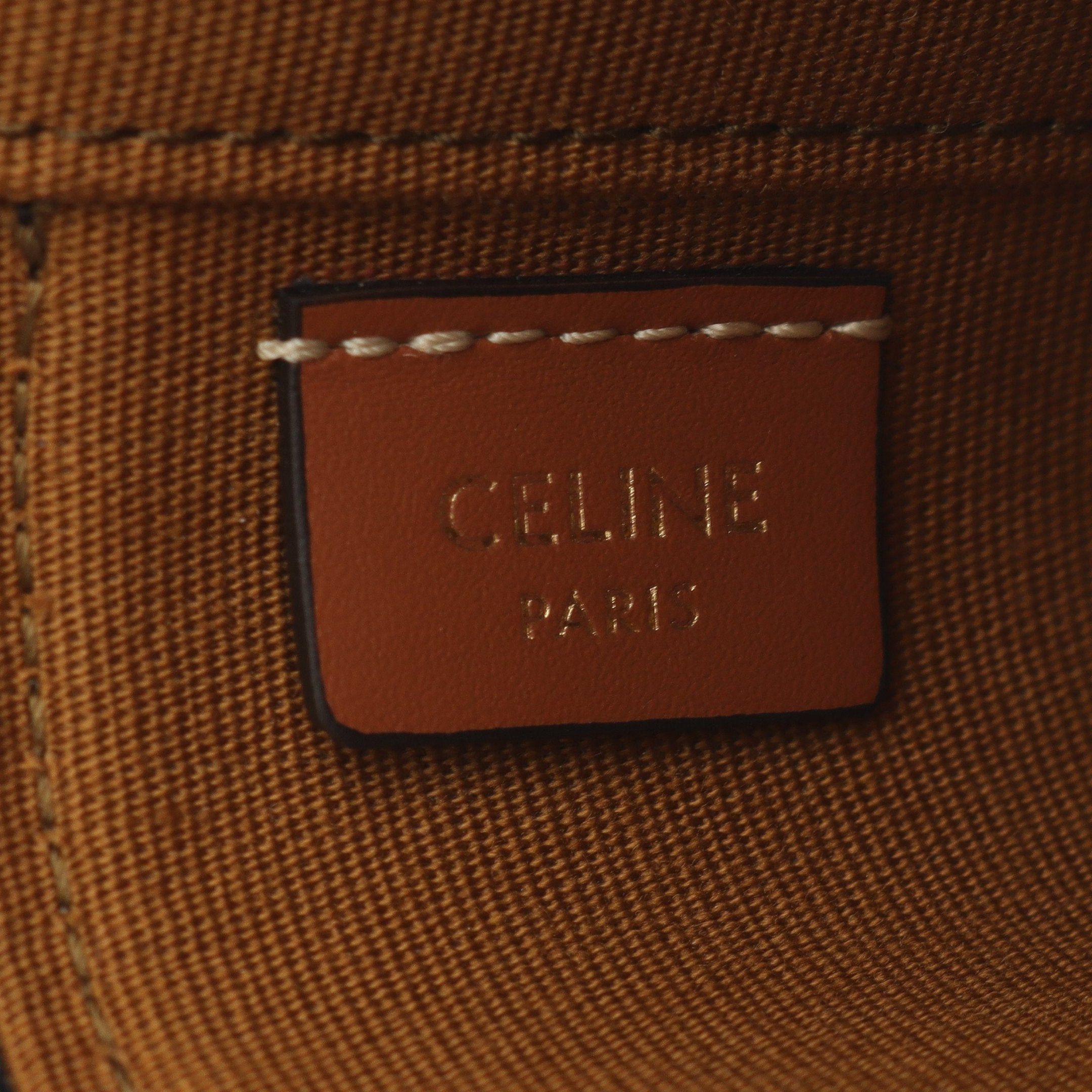 Celine Celine Triomphe Mini Vanity Bag Handbag Leather Black Brown Size ONE SIZE - 4 Thumbnail