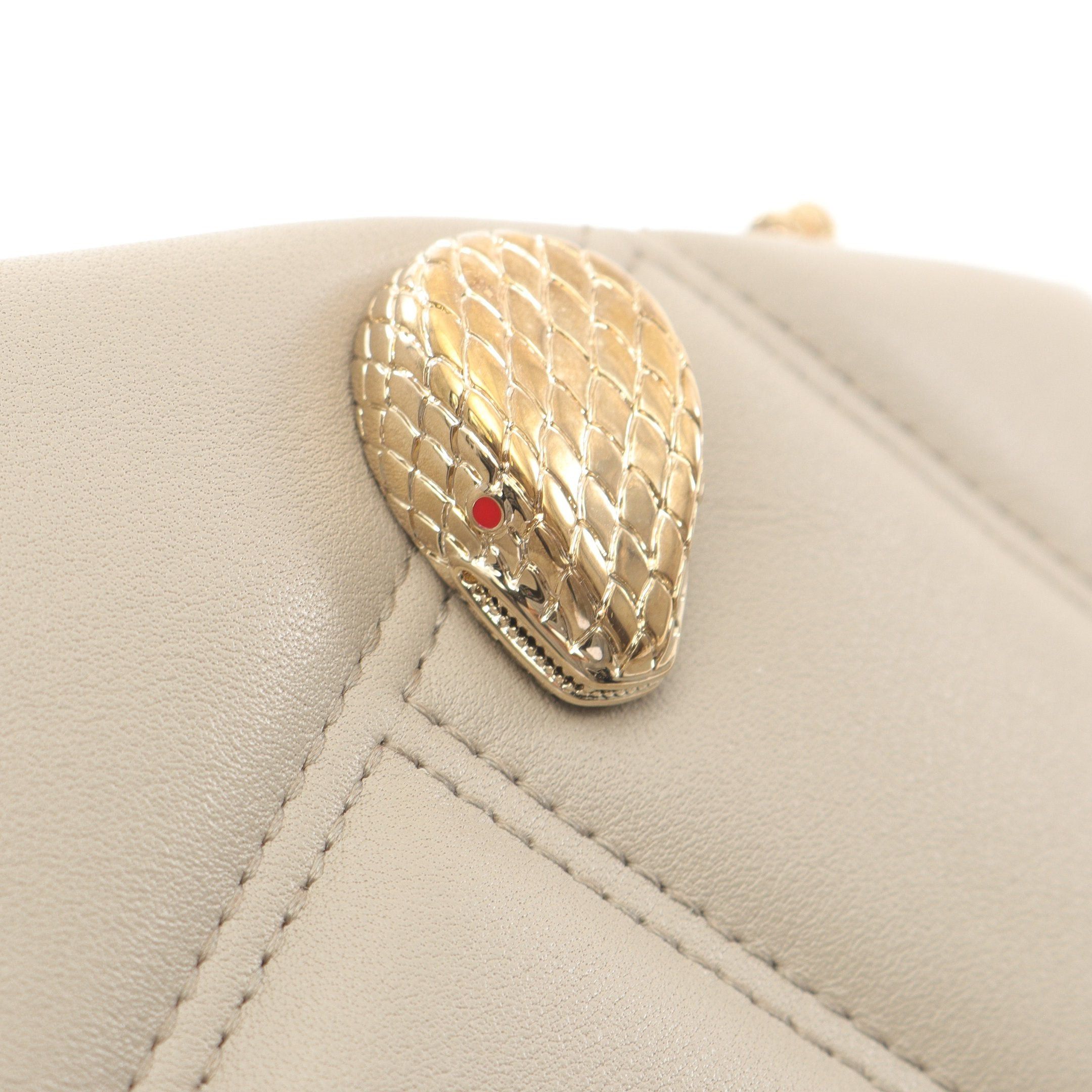 Bvlgari Bvlgari Serpenti Cabochon Phone Case Chain Shoulder Bag Leather Gray Beige Size ONE SIZE - 5 Thumbnail
