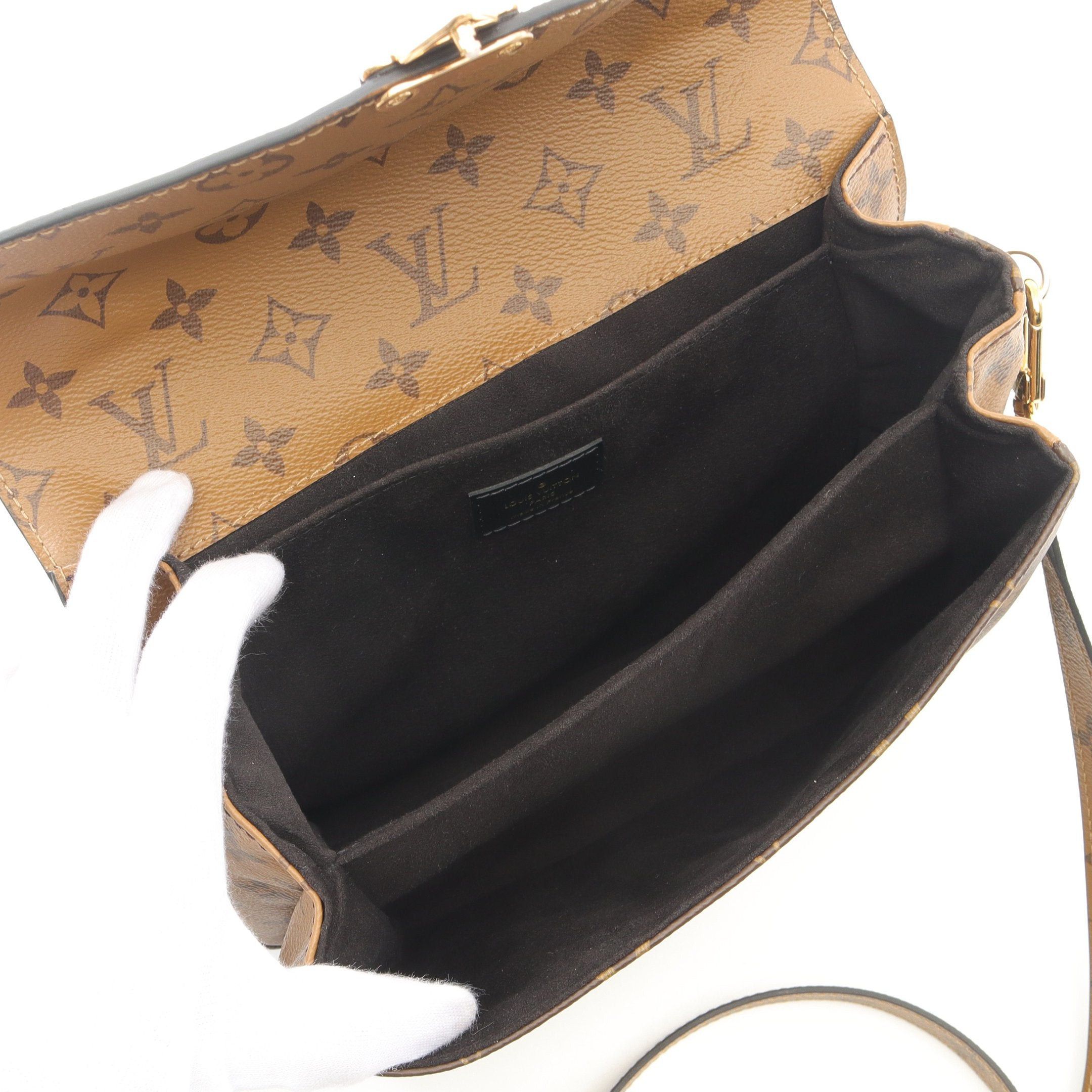 Louis Vuitton Louis Vuitton Pochette Metis Mm Monogram Reverse Handbag Leather Brown Black Size ONE SIZE - 3 Thumbnail