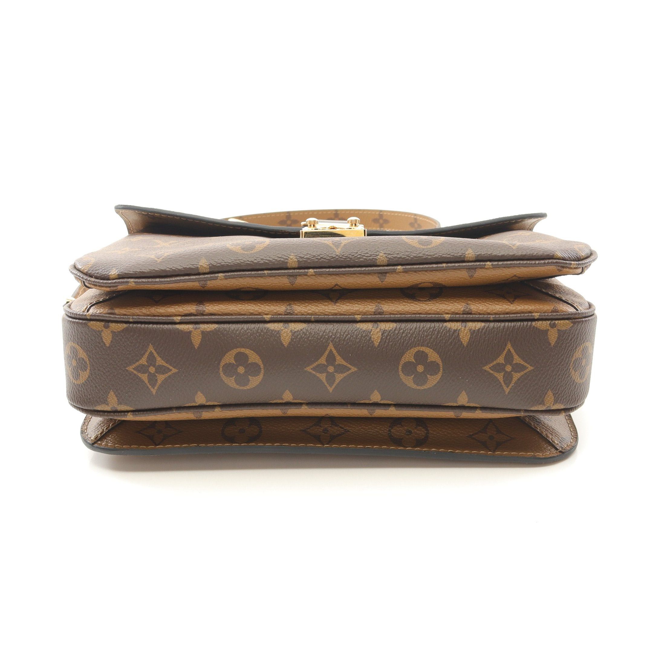 Louis Vuitton Louis Vuitton Pochette Metis Mm Monogram Reverse Handbag Leather Brown Black Size ONE SIZE - 11 Thumbnail