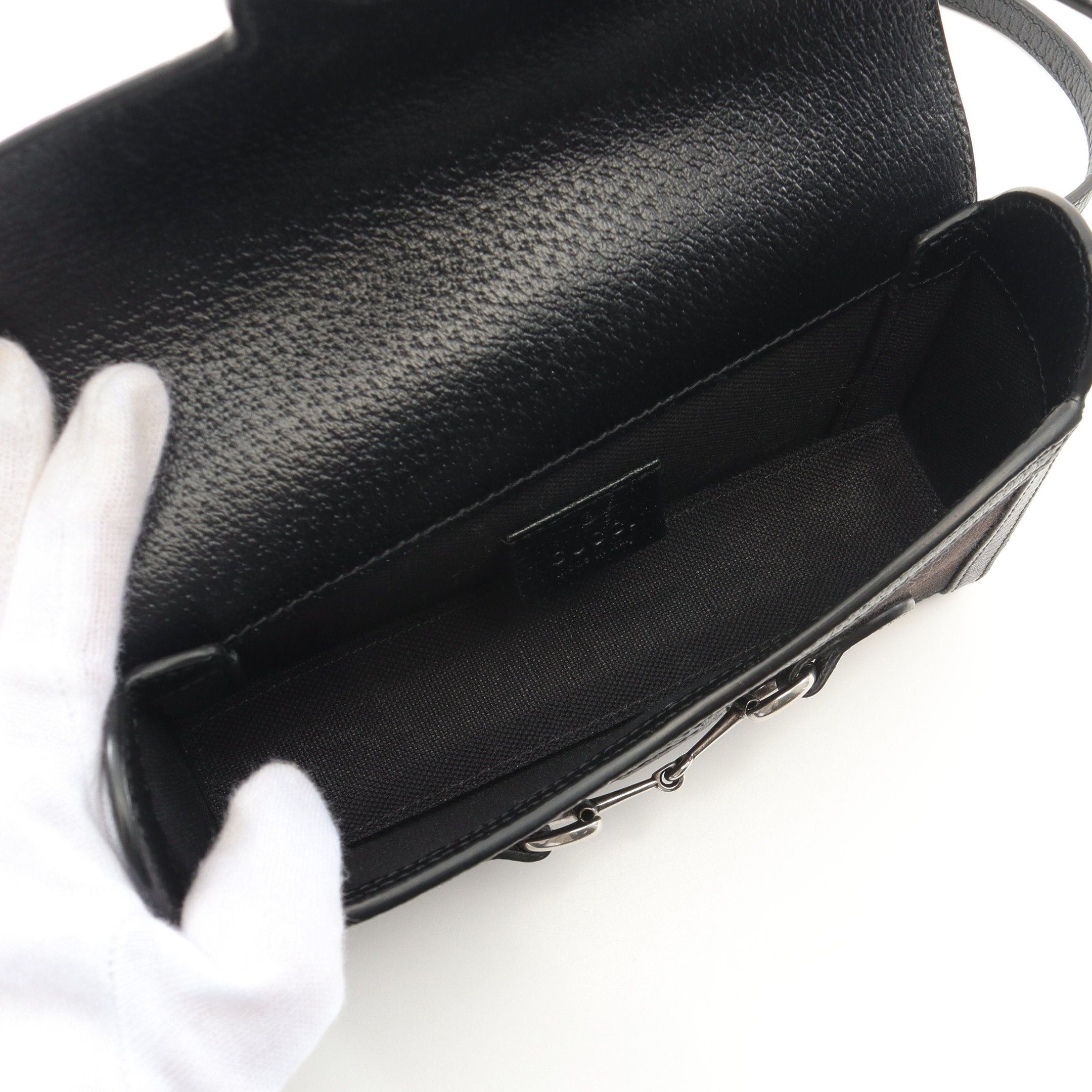 Gucci Gucci Horsebit 1955 Jumbo Gg Shoulder Bag Canvas Leather Black Size ONE SIZE - 3 Thumbnail