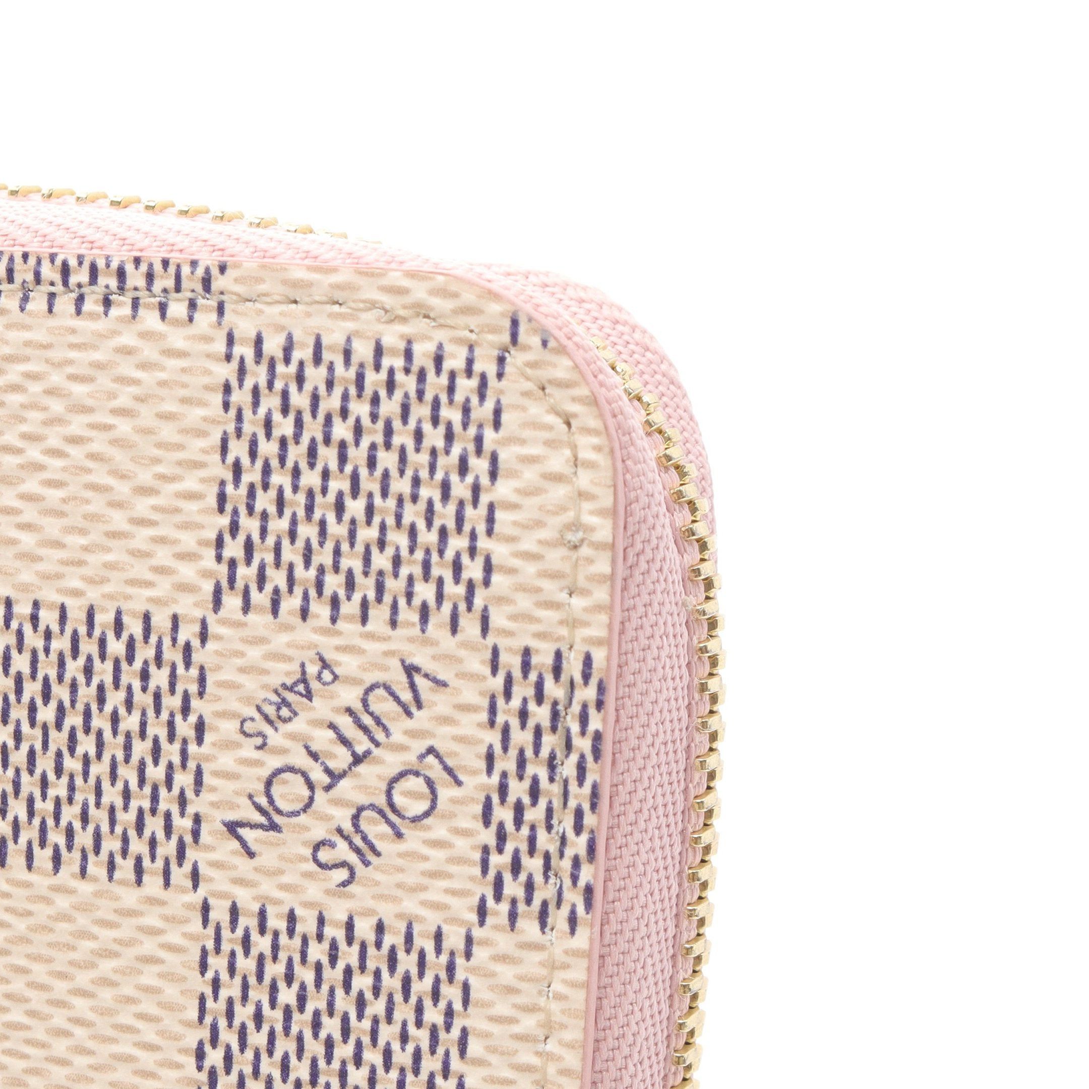Louis Vuitton Louis Vuitton Zippy Wallet Damier Azur Rose Ballerine Round Zipper Long White Size ONE SIZE - 5 Thumbnail