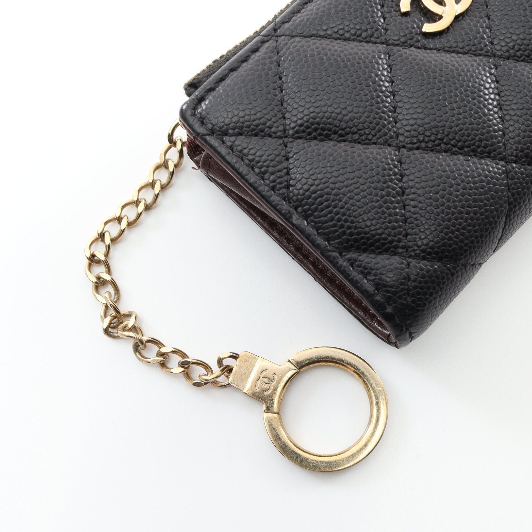 Chanel Chanel Matelasse Coin Purse Caviar Skin Black Gold Hardware With Key Ring Size ONE SIZE - 6 Thumbnail
