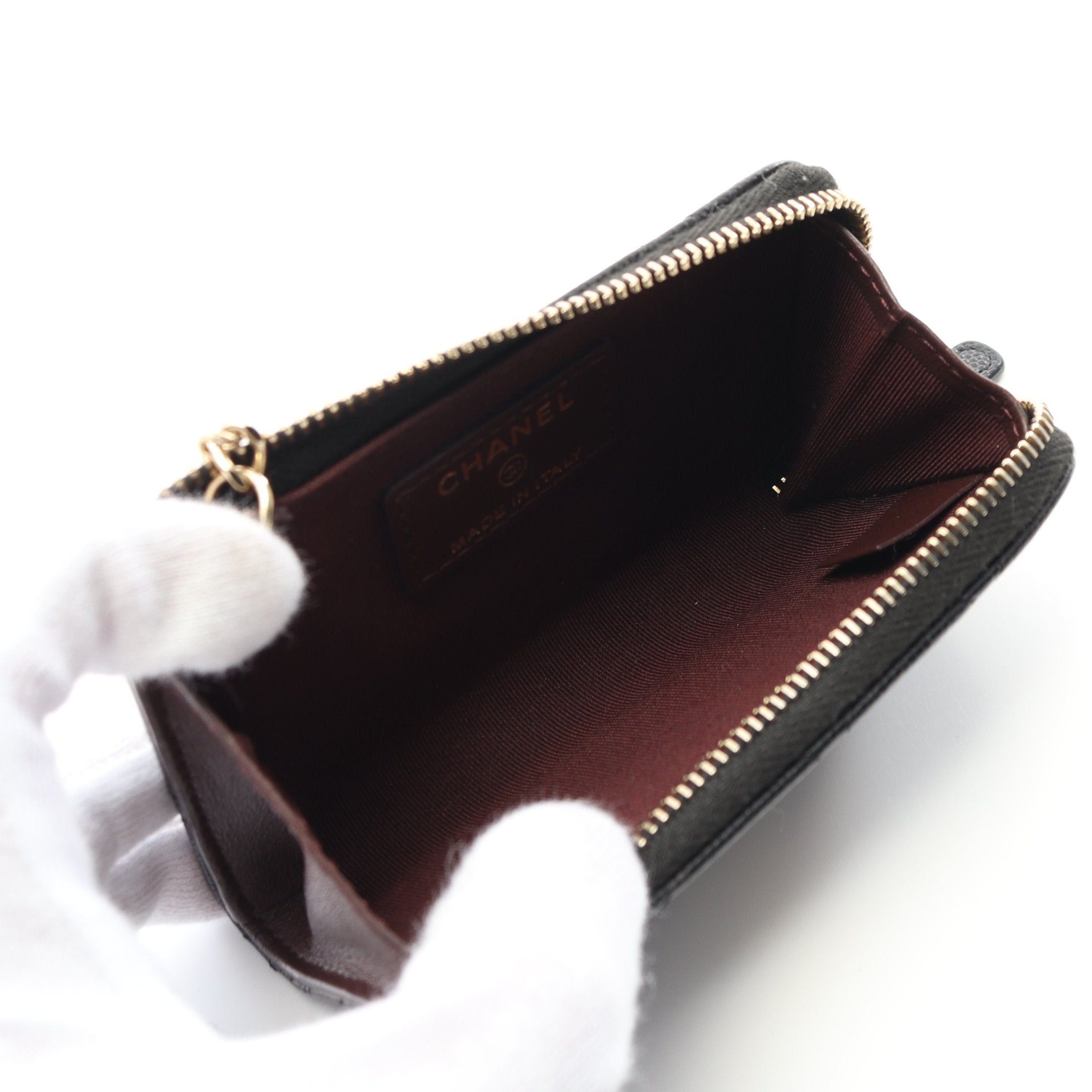 Chanel Chanel Matelasse Coin Purse Caviar Skin Black Gold Hardware With Key Ring Size ONE SIZE - 3 Thumbnail