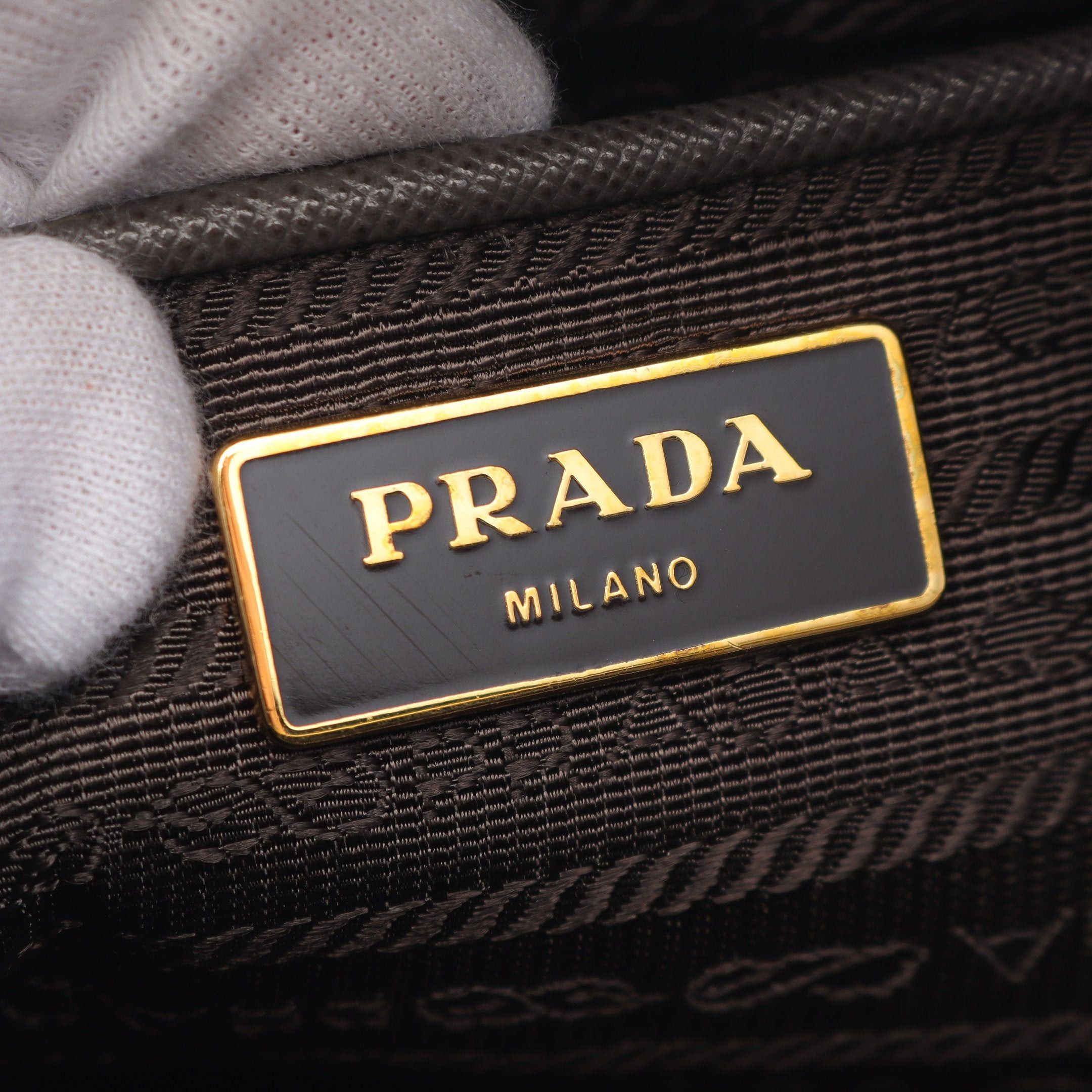 Prada Prada Saffiano Lux Handbag Leather Gray Brown Size ONE SIZE - 4 Thumbnail