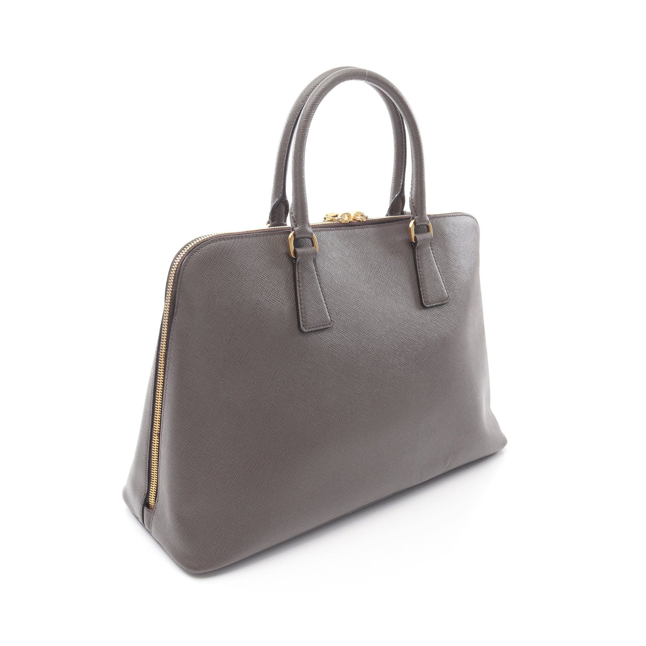 Prada Prada Saffiano Lux Handbag Leather Gray Brown Size ONE SIZE - 2 Thumbnail