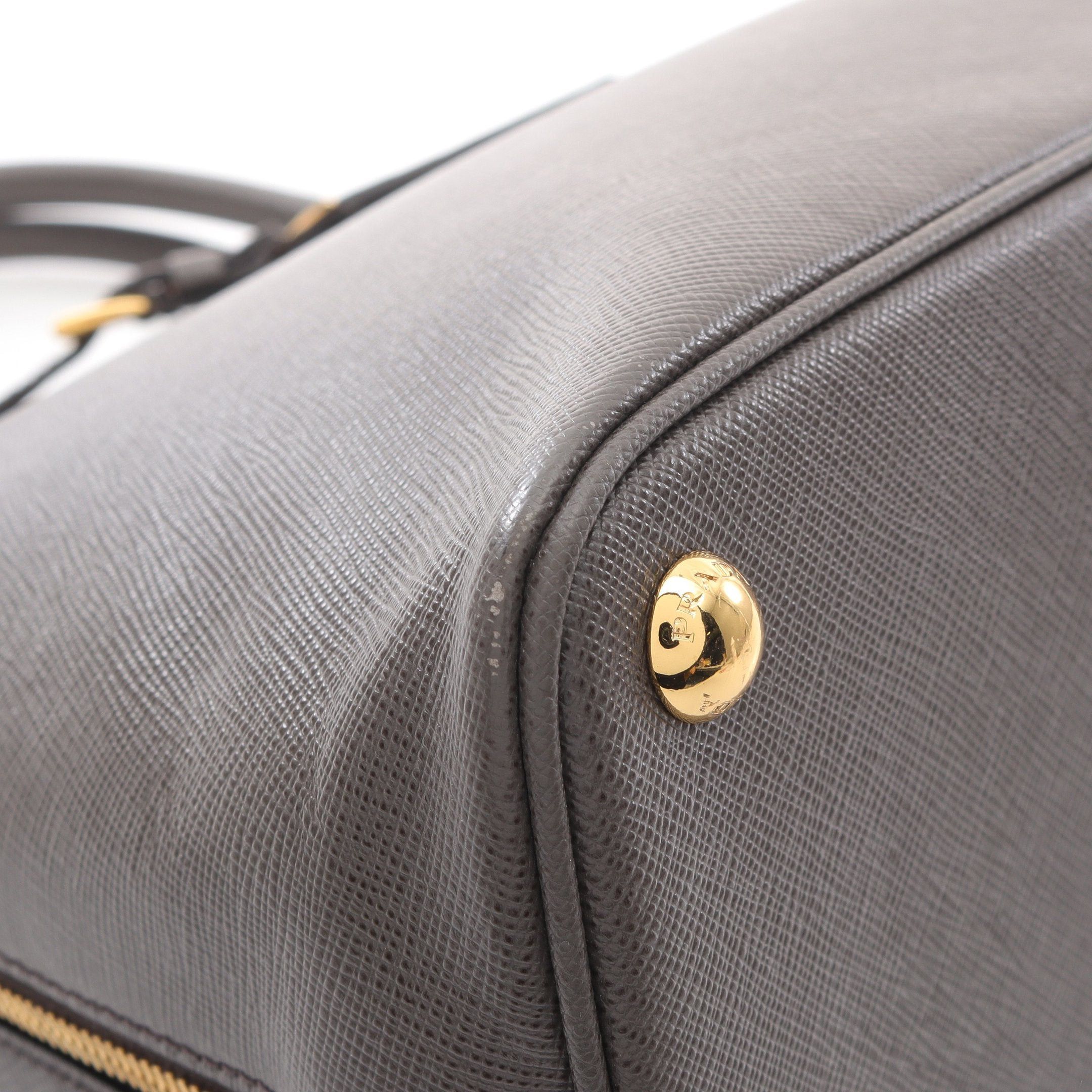 Prada Prada Saffiano Lux Handbag Leather Gray Brown Size ONE SIZE - 5 Thumbnail
