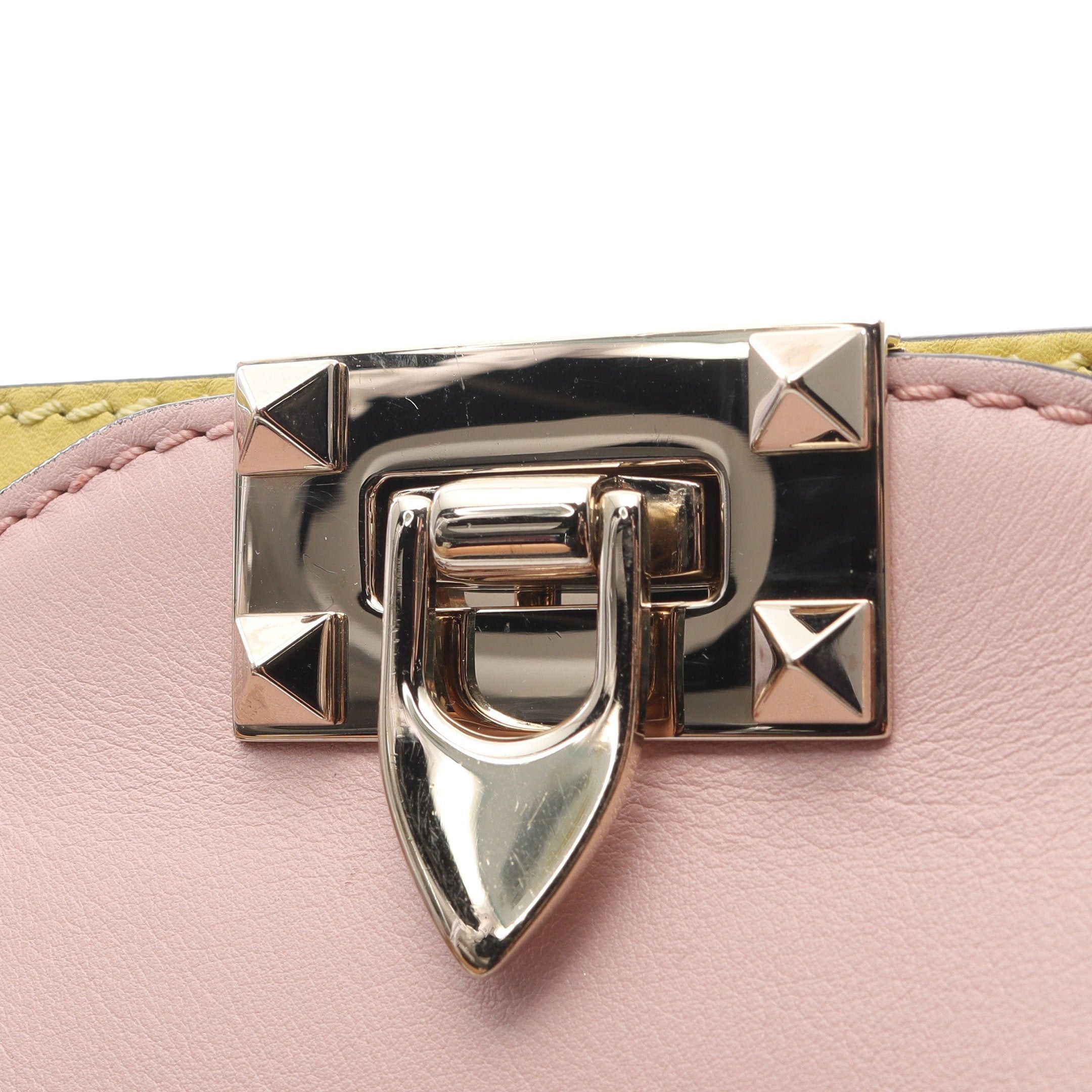 Valentino Valentino Rockstud Handbag Leather Light Pink Blue Multicolor Size ONE SIZE - 6 Thumbnail