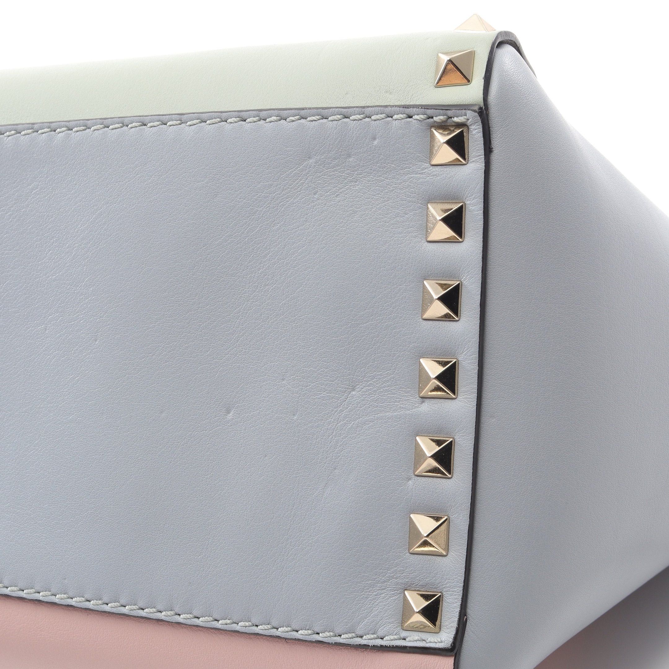 Valentino Valentino Rockstud Handbag Leather Light Pink Blue Multicolor Size ONE SIZE - 8 Thumbnail