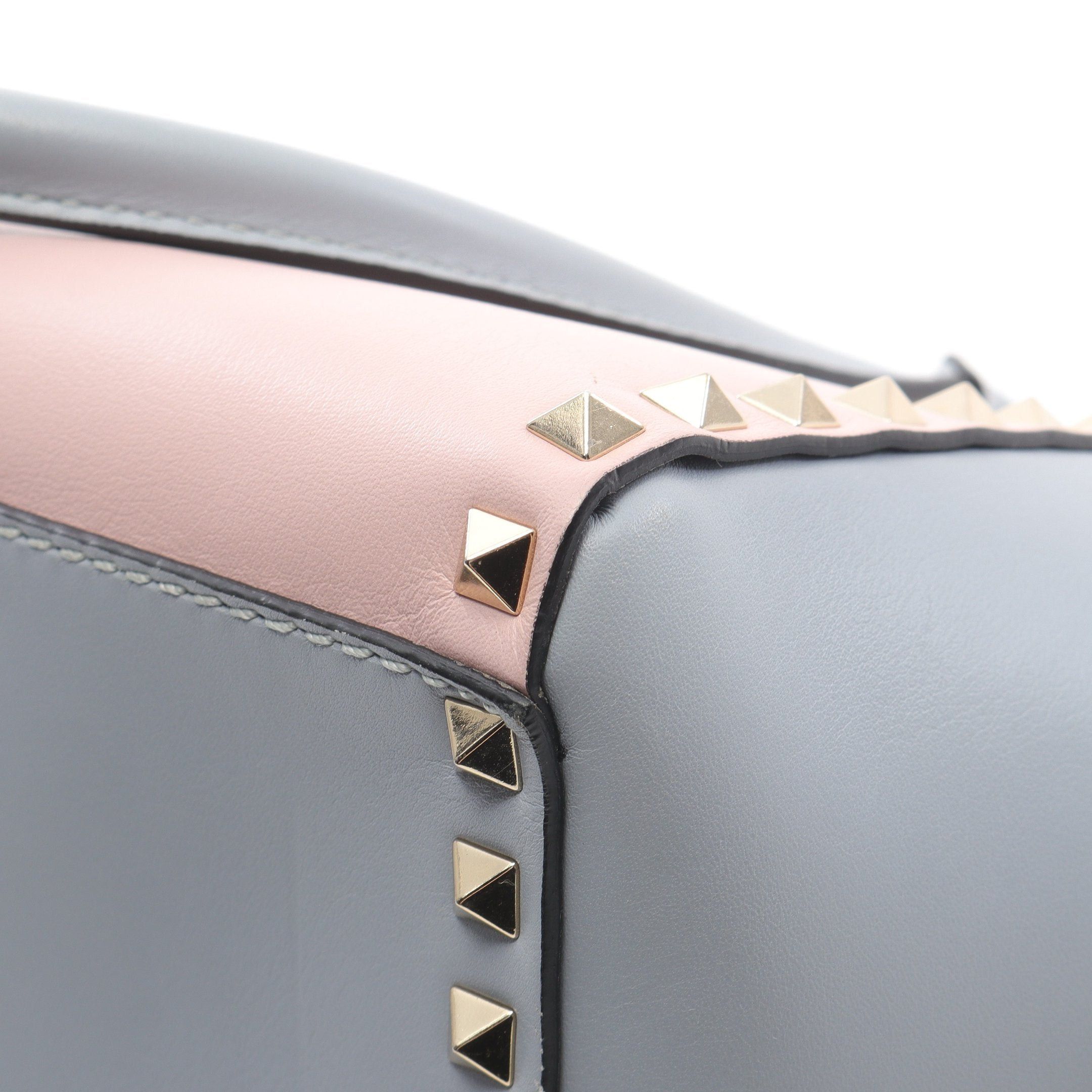 Valentino Valentino Rockstud Handbag Leather Light Pink Blue Multicolor Size ONE SIZE - 9 Thumbnail