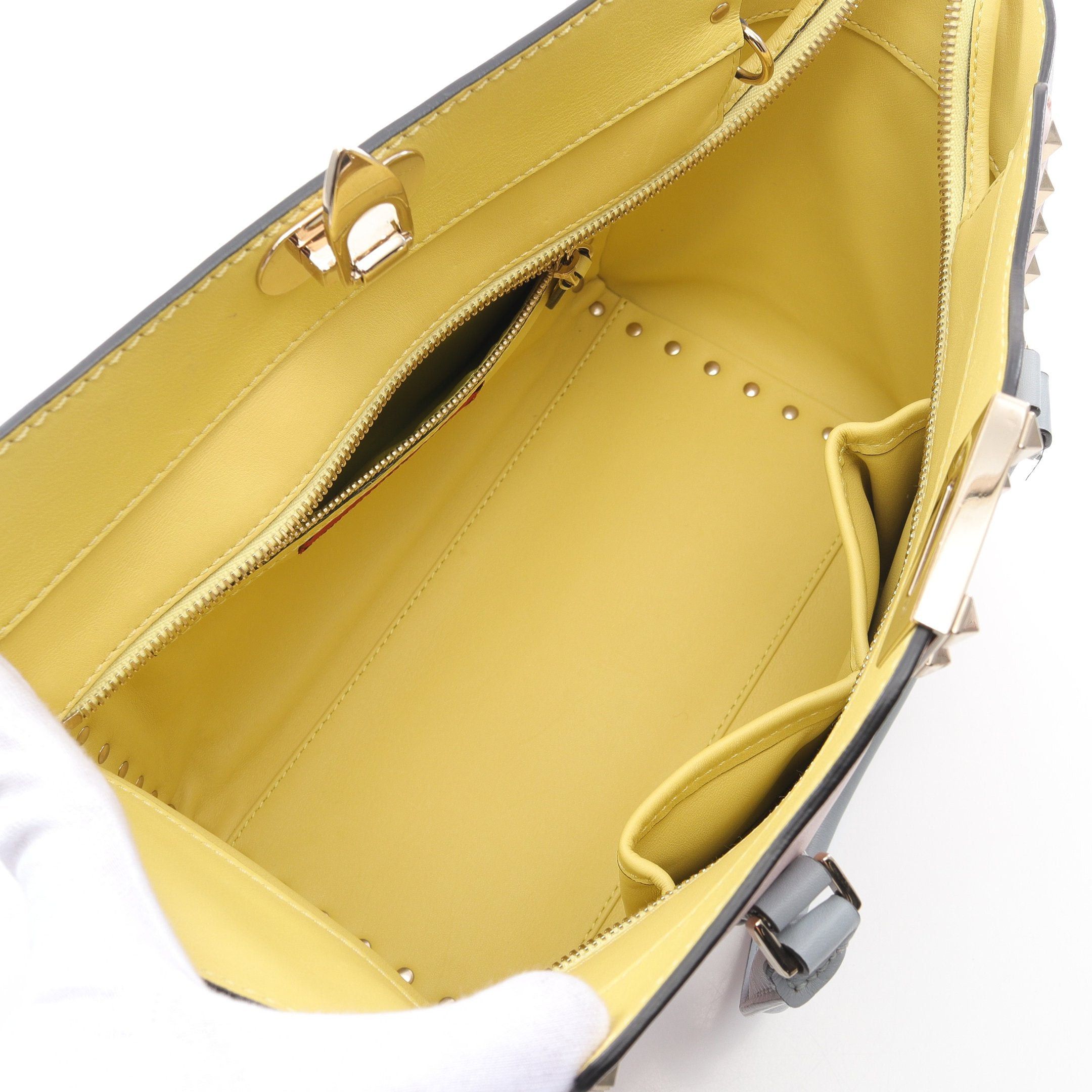 Valentino Valentino Rockstud Handbag Leather Light Pink Blue Multicolor Size ONE SIZE - 3 Thumbnail